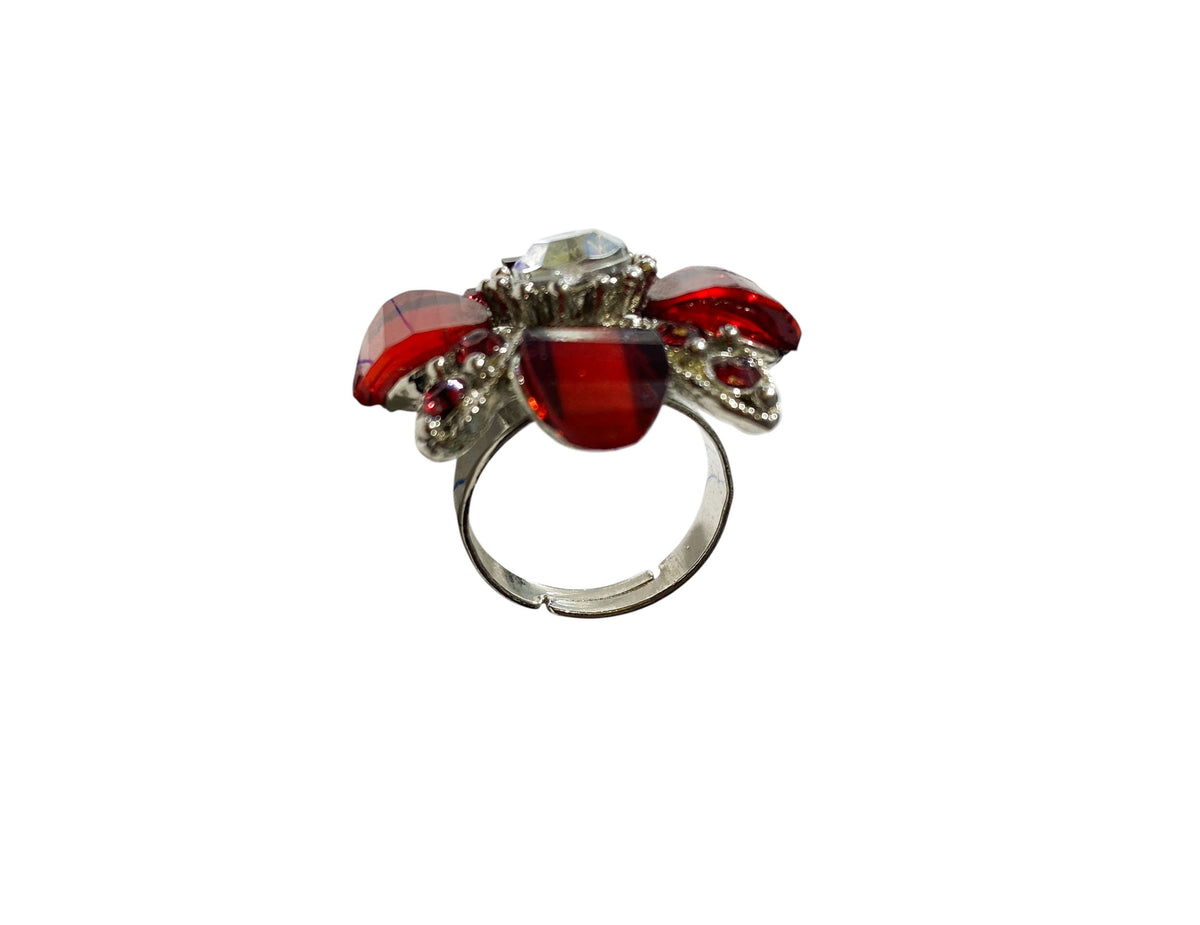 #25 Vintage Ring  W Unique Flower Shape Size 12 Resizable