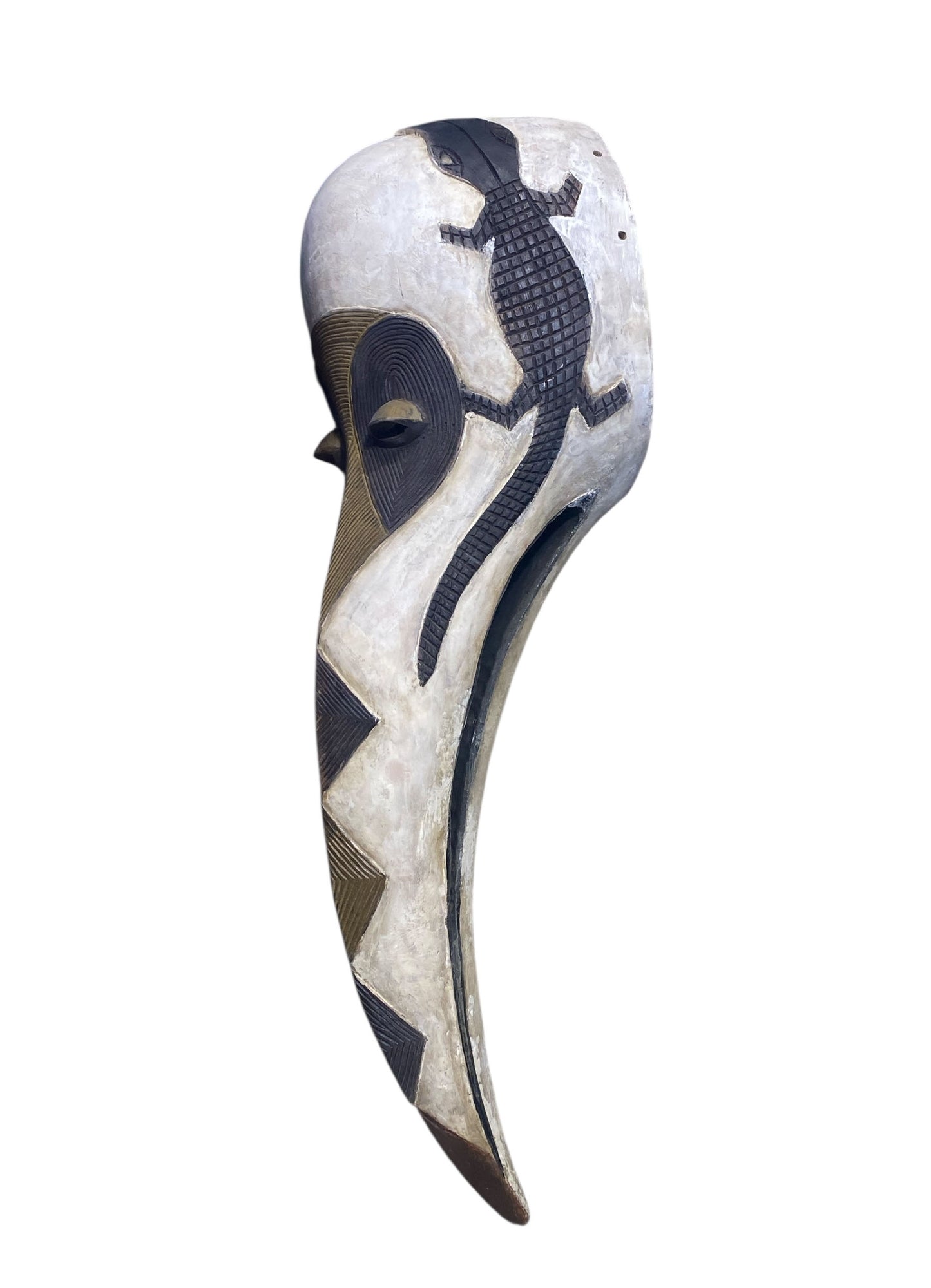 #1113 Large African  Dan Bird Mask Liberia 41" H