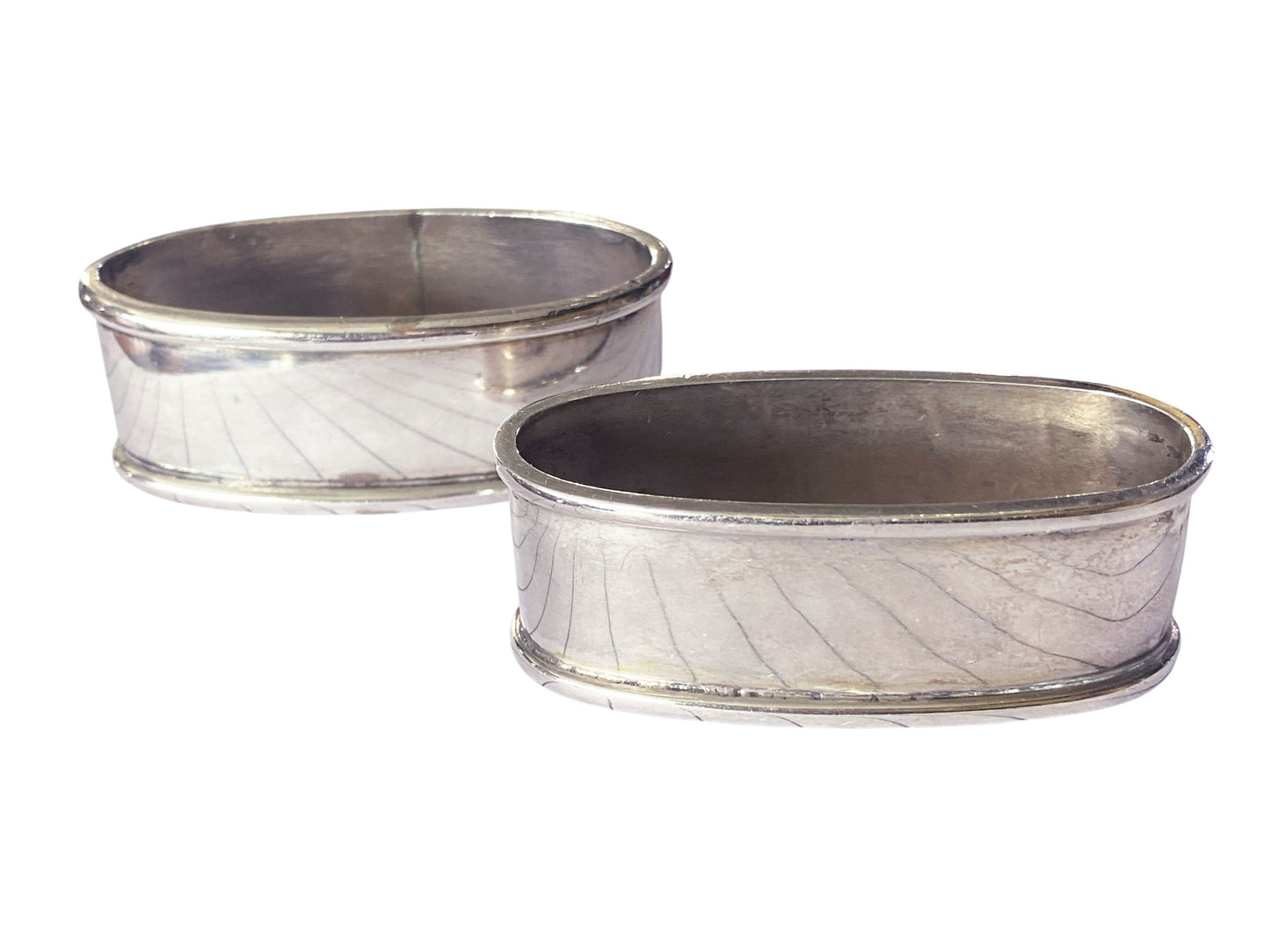 #396 Antique Silver Napkins Rings  Holders - a Pair