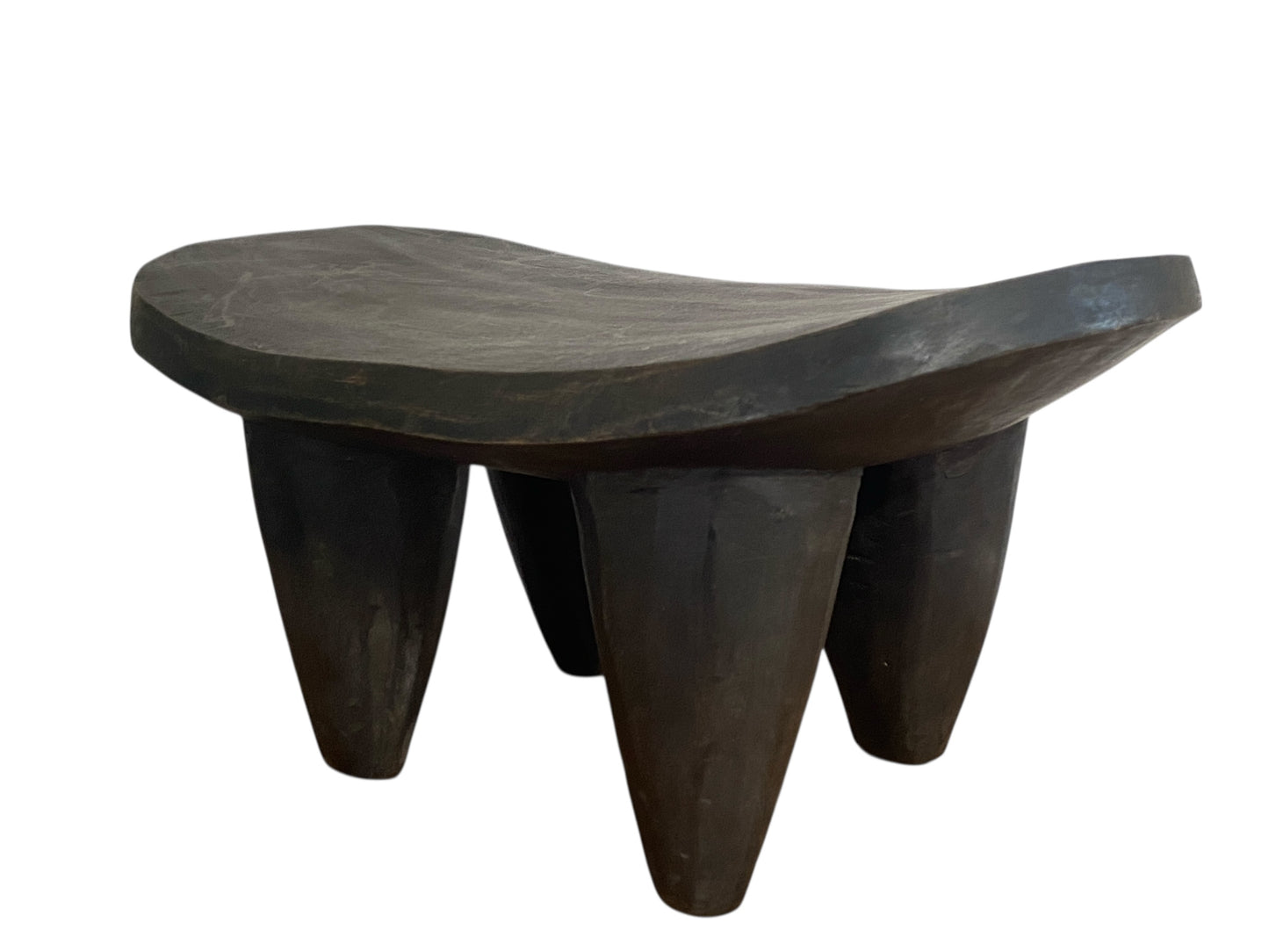 # 4117 Vintage  African Carved Wood Senufo milk Stool 14" W