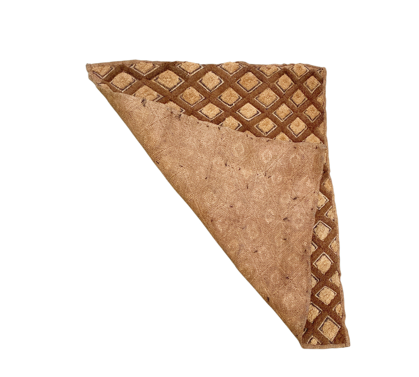 #213 Vintage African Tribal Kuba Kasai Velvet Raffia Textile 24" by 20.5"