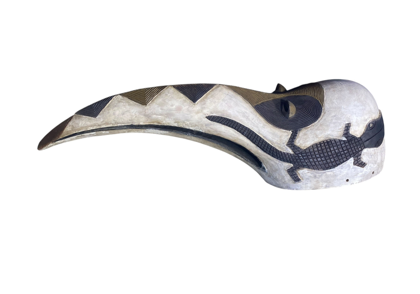 #1113 Large African  Dan Bird Mask Liberia 41" H