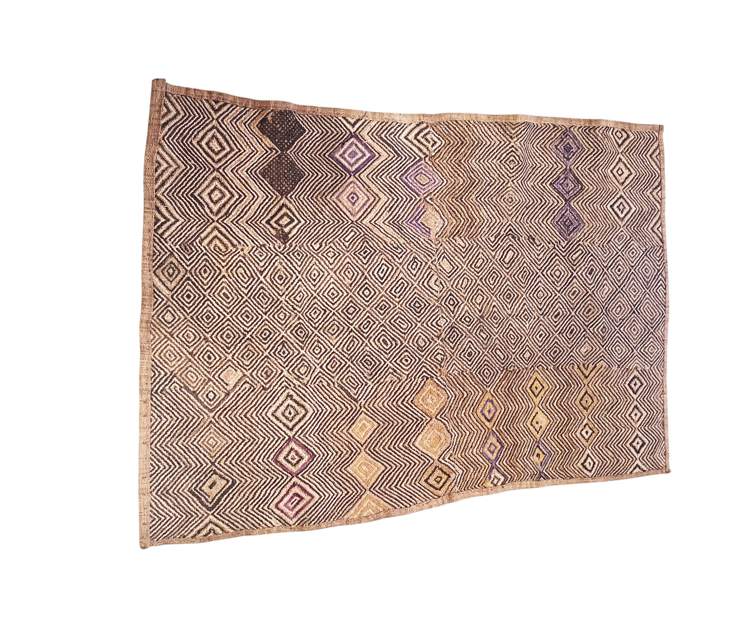 #368 Vintage African tribal Kuba Kasai Raffia Textile  40"