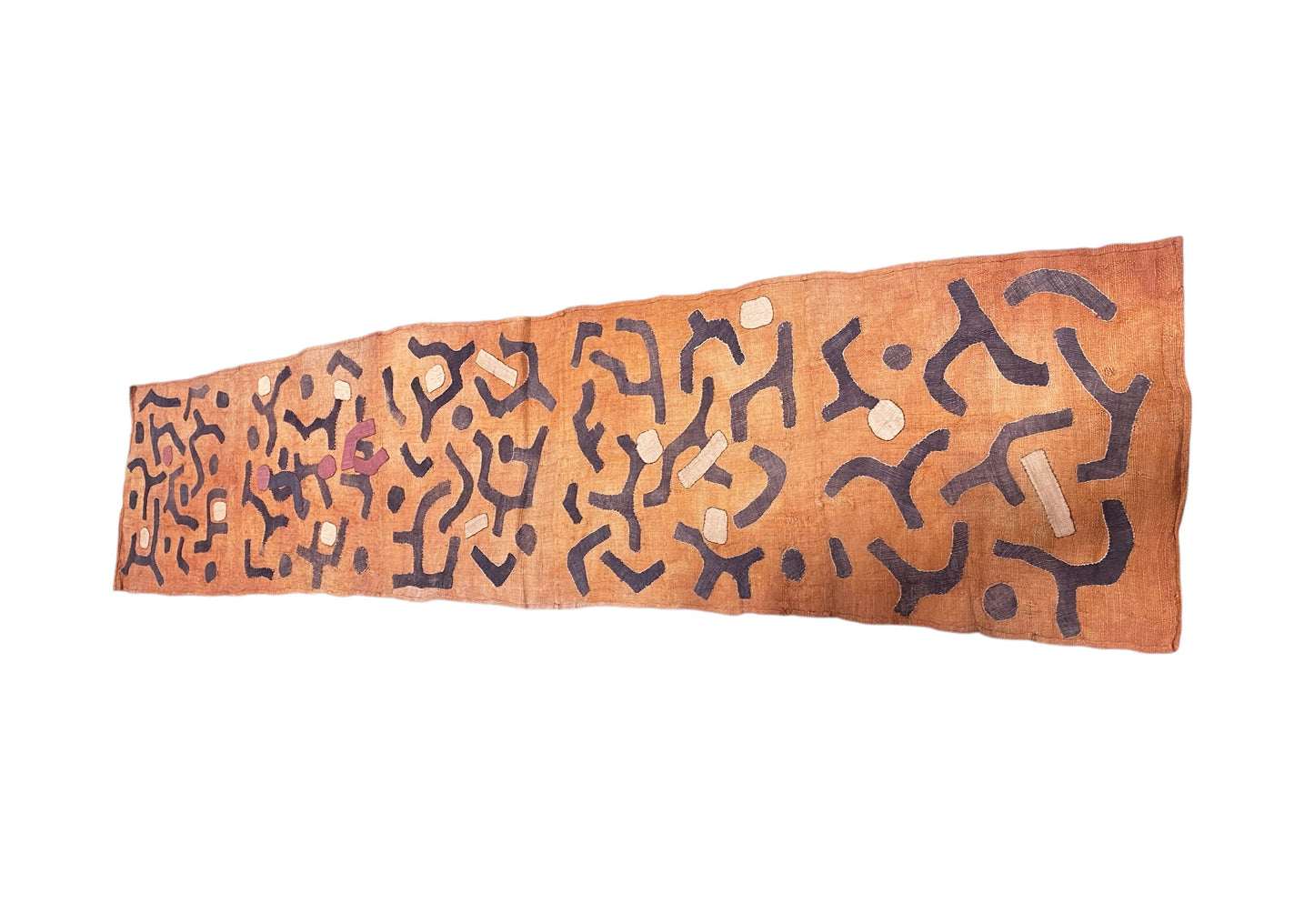 #534 Vintage  African Kuba Cloth Raffia /Textile Zaire 100"