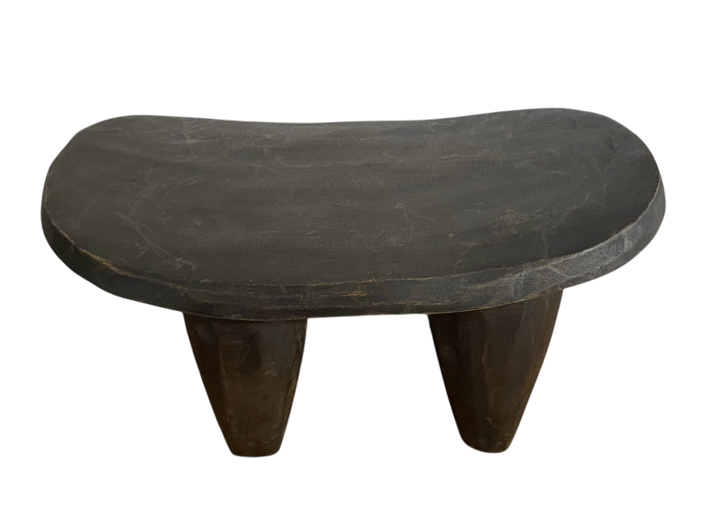 # 4117 Vintage  African Carved Wood Senufo milk Stool 14" W