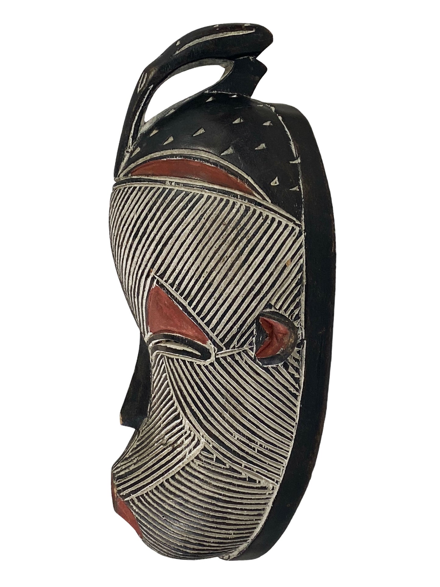 #7134 African Songye Kifwebe Wooden Bird Mask 15" H