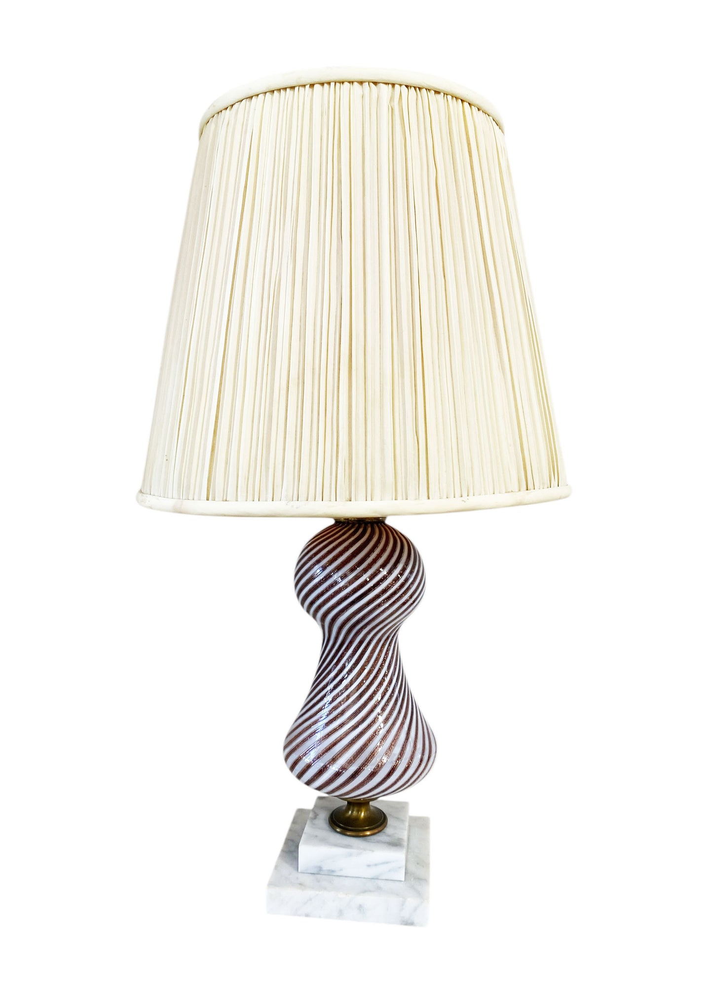 #7435 Dino Martens For Aureliano Toso Murano Mezzo Filigrana Art Glass Table Lamp