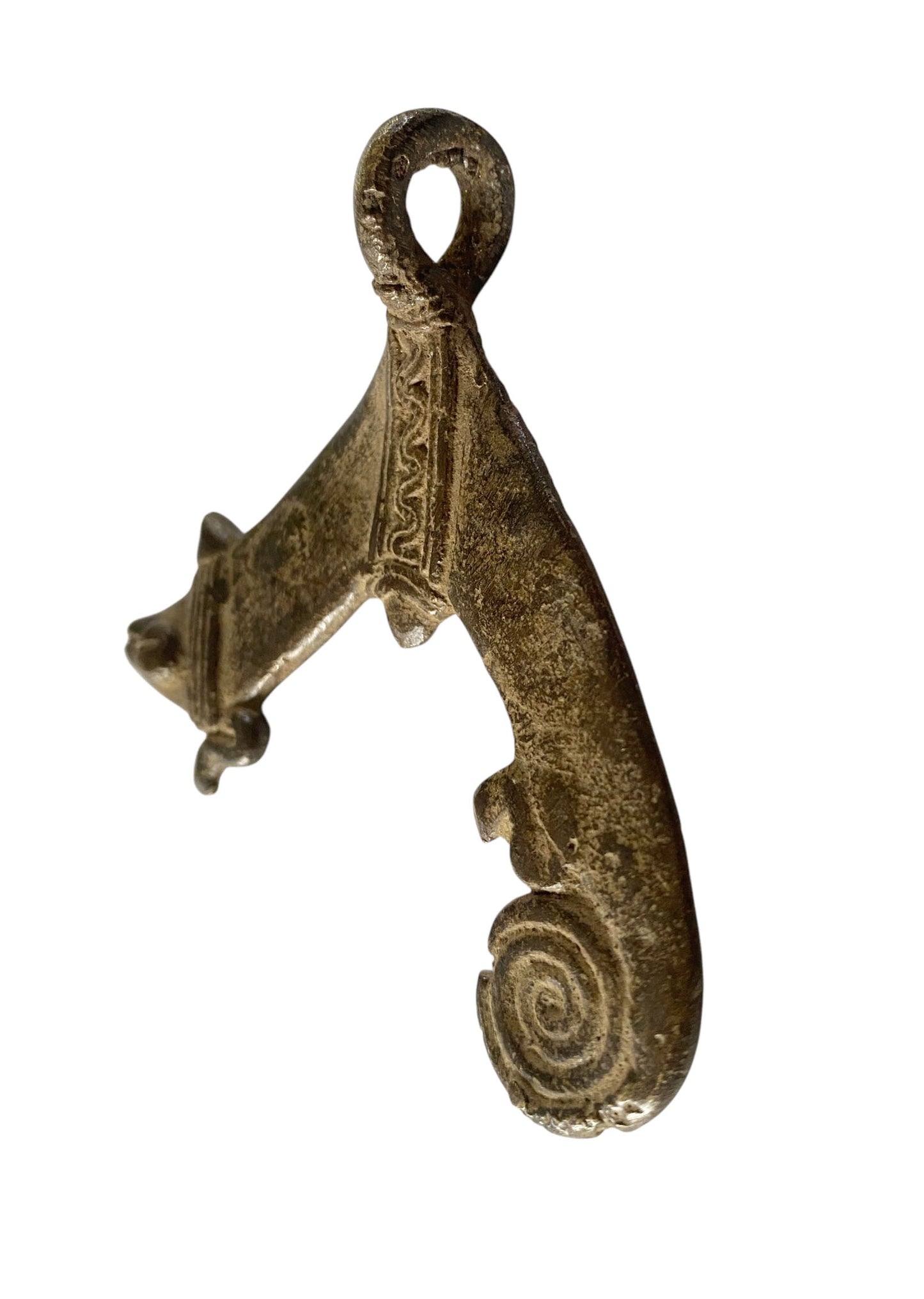 #1184 Gan Bronze Gold Weight/Amulet Pendant of a Chameleon Burkina Faso Africa 3" H