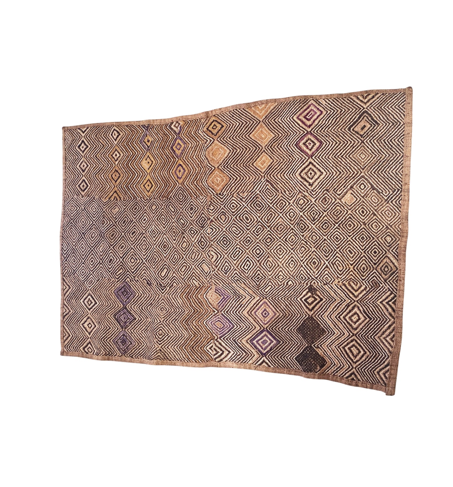 #368 Vintage African tribal Kuba Kasai Raffia Textile  40"