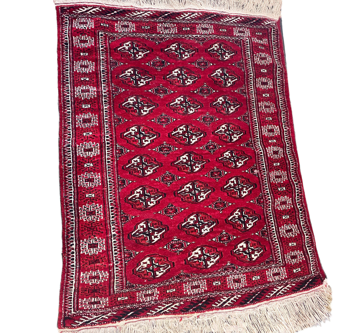 #5894 Antique circa 1930 Fine Tribal Turkmen Tekke  Wool Rug 60"