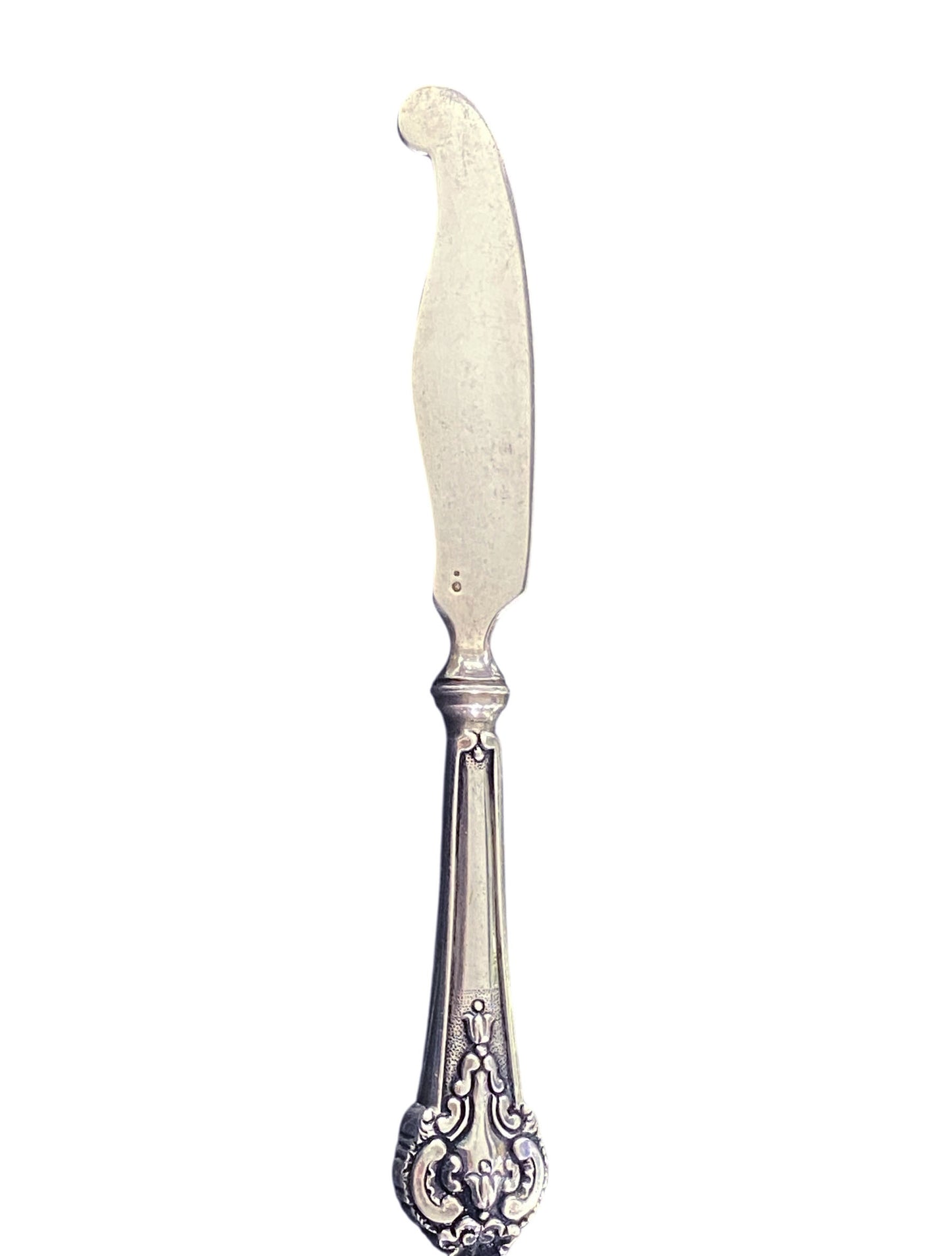 #56 Vintage Portuguese Solid Silver Baroque Style Butter/ Cheese/Pâté Spreader