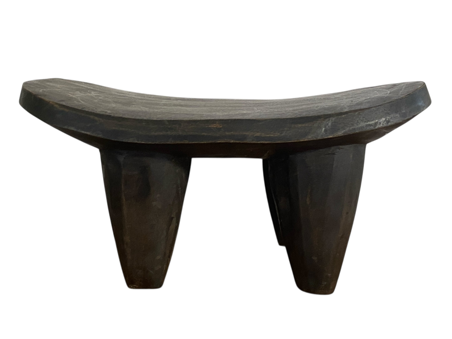 # 4117 Vintage  African Carved Wood Senufo milk Stool 14" W