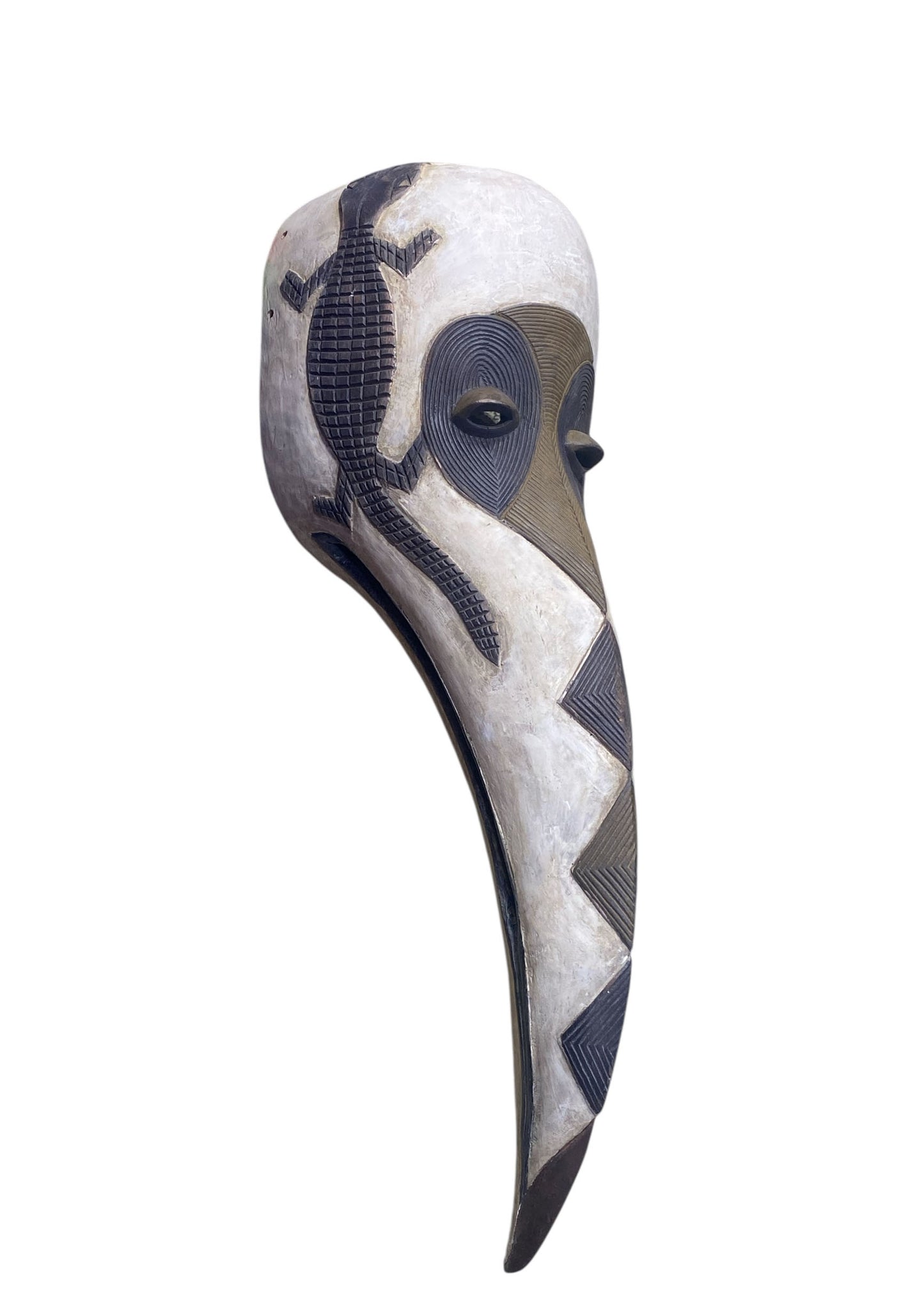 #1113 Large African  Dan Bird Mask Liberia 41" H