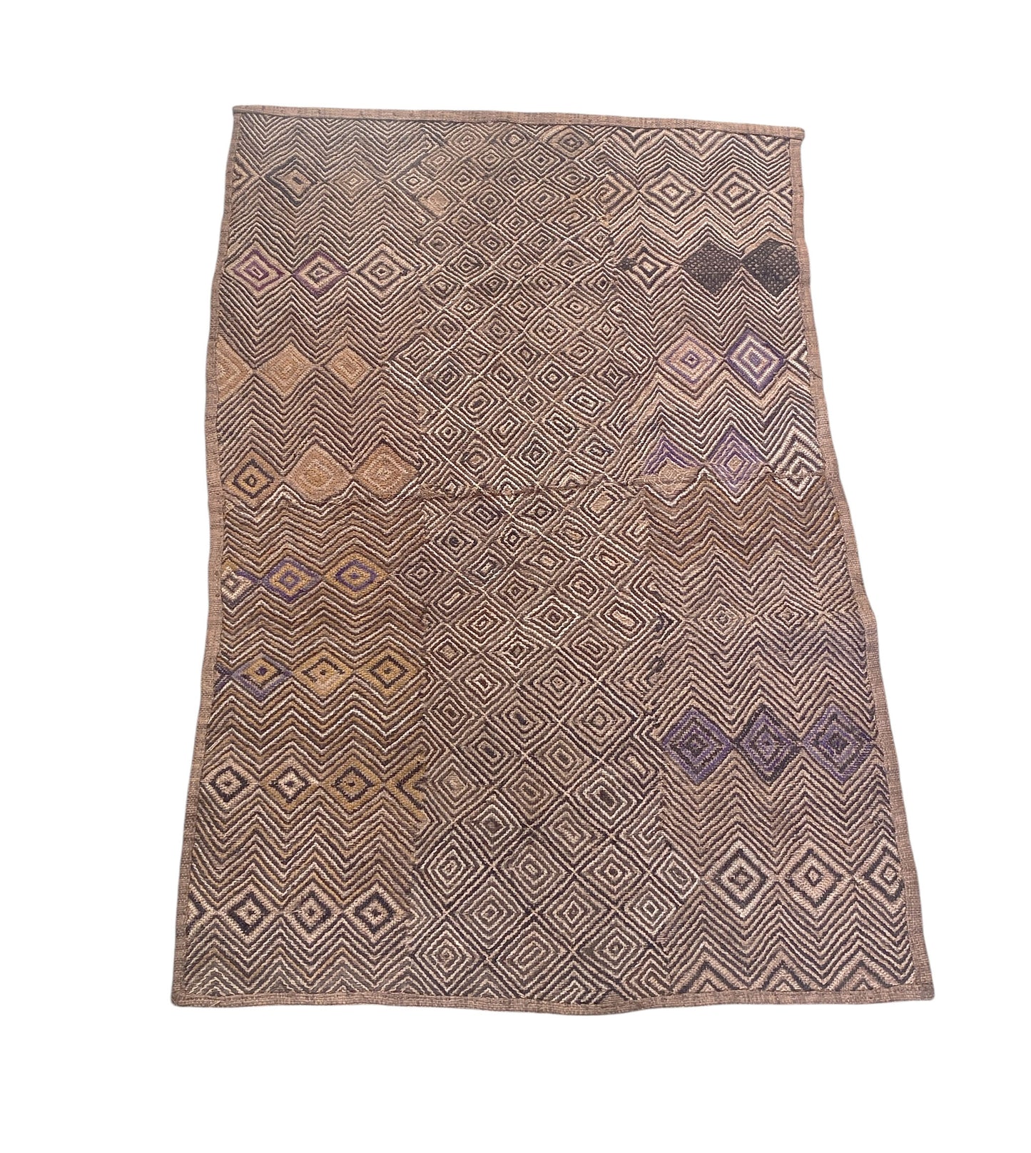 #368 Vintage African tribal Kuba Kasai Raffia Textile  40"