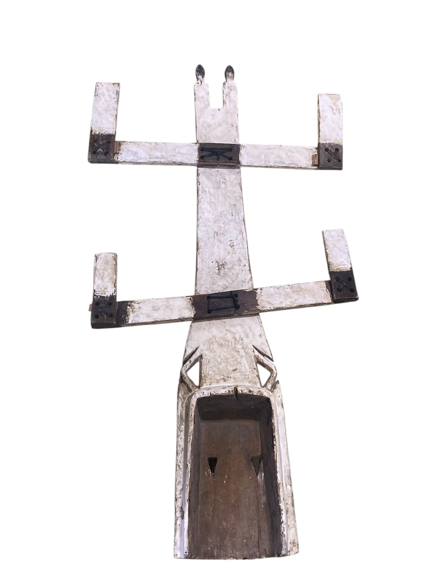 #1153 LG 20th C Kanaga Initiation Mask  Dogon Mali West africa 39" H