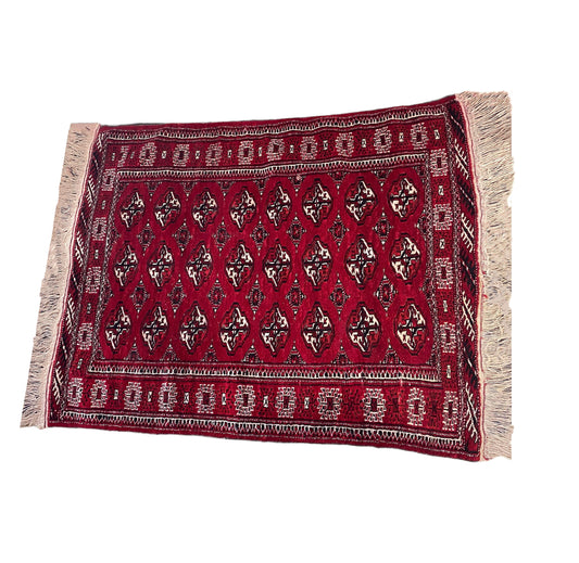 #5894 Antique circa 1930 Fine Tribal Turkmen Tekke  Wool Rug 60"