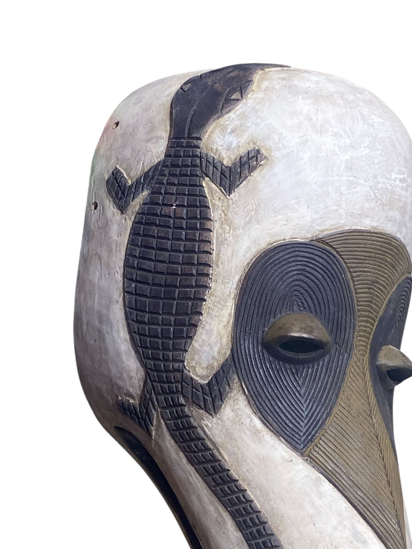 #1113 Large African  Dan Bird Mask Liberia 41" H