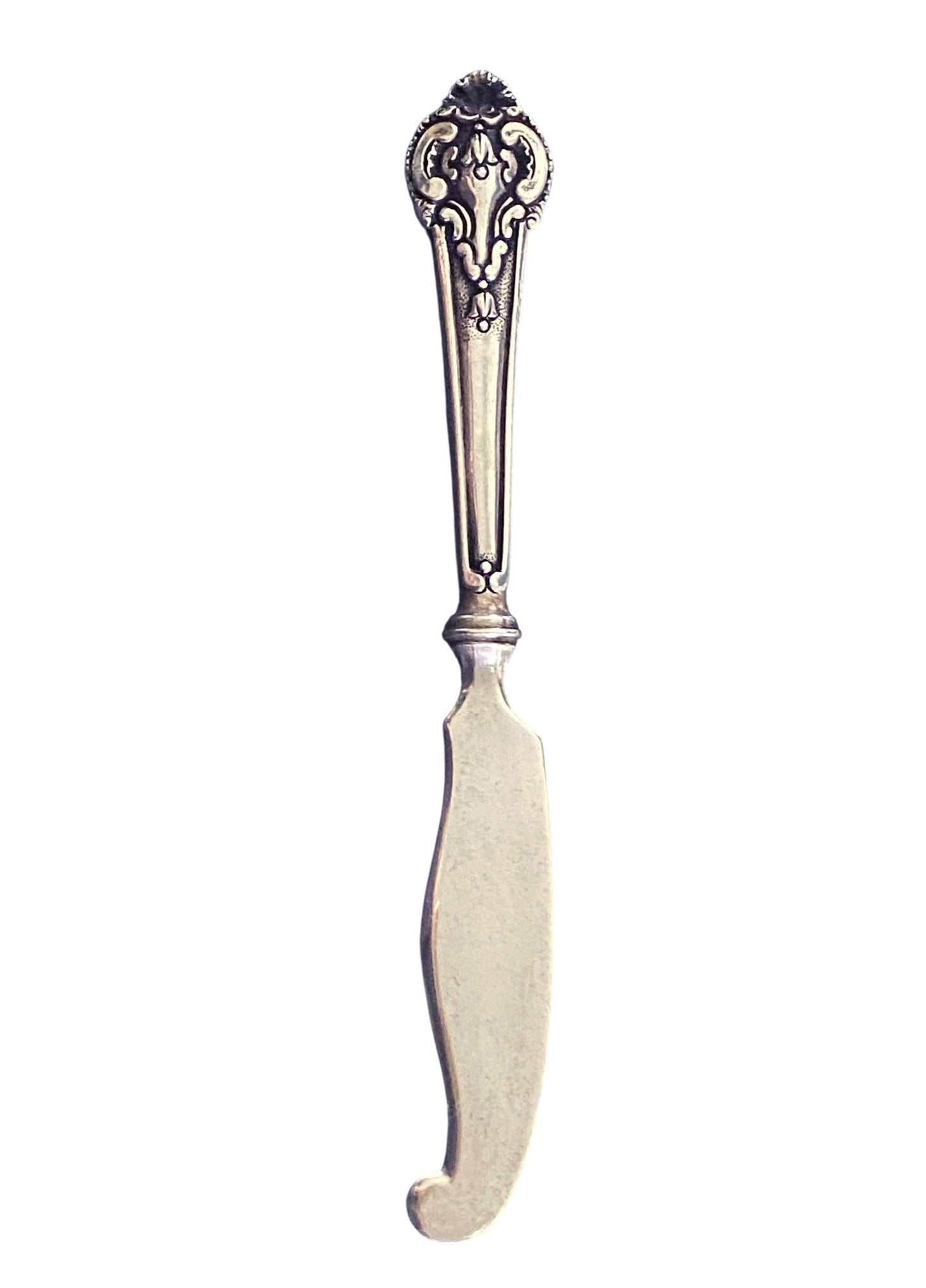 #56 Vintage Portuguese Solid Silver Baroque Style Butter/ Cheese/Pâté Spreader