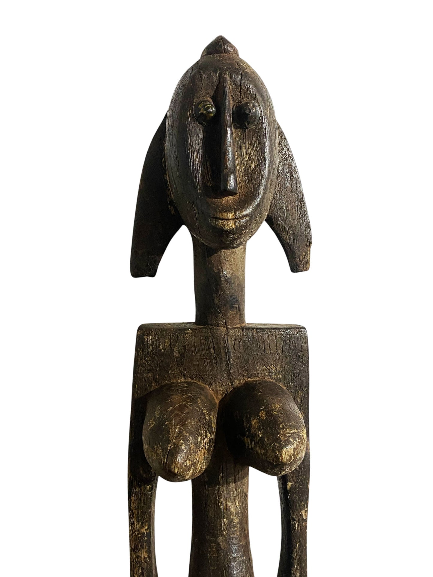 #1176  Vintage African Primitive Maternity Statue Bambara Bamana Mali - 26"h