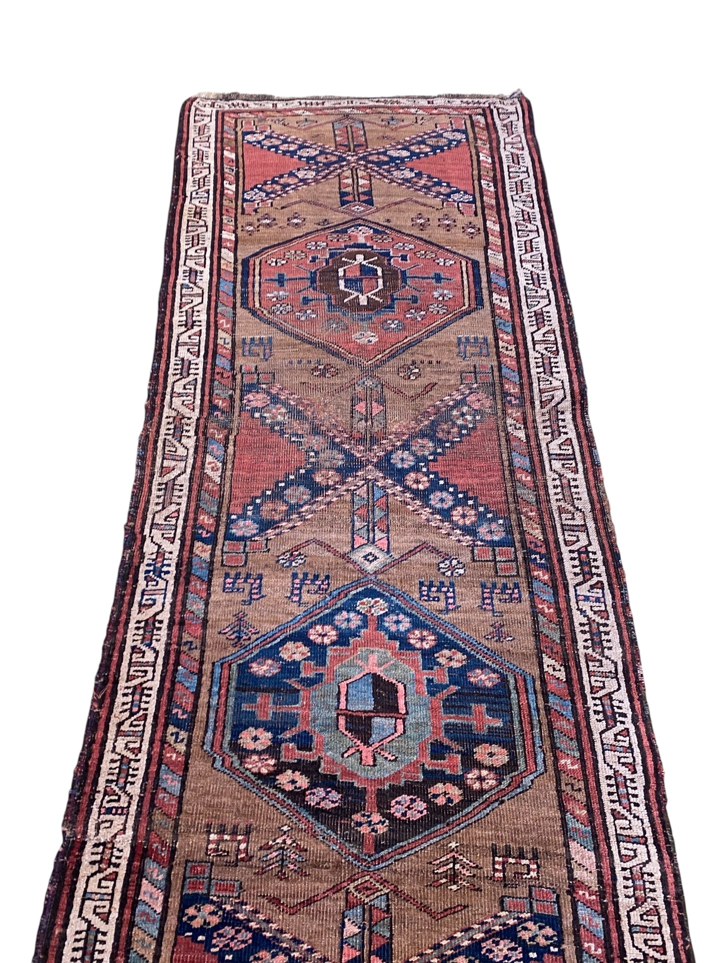 #520 Vintage Tribal  Kurdish Runner Rug | 3'x 11 ft |