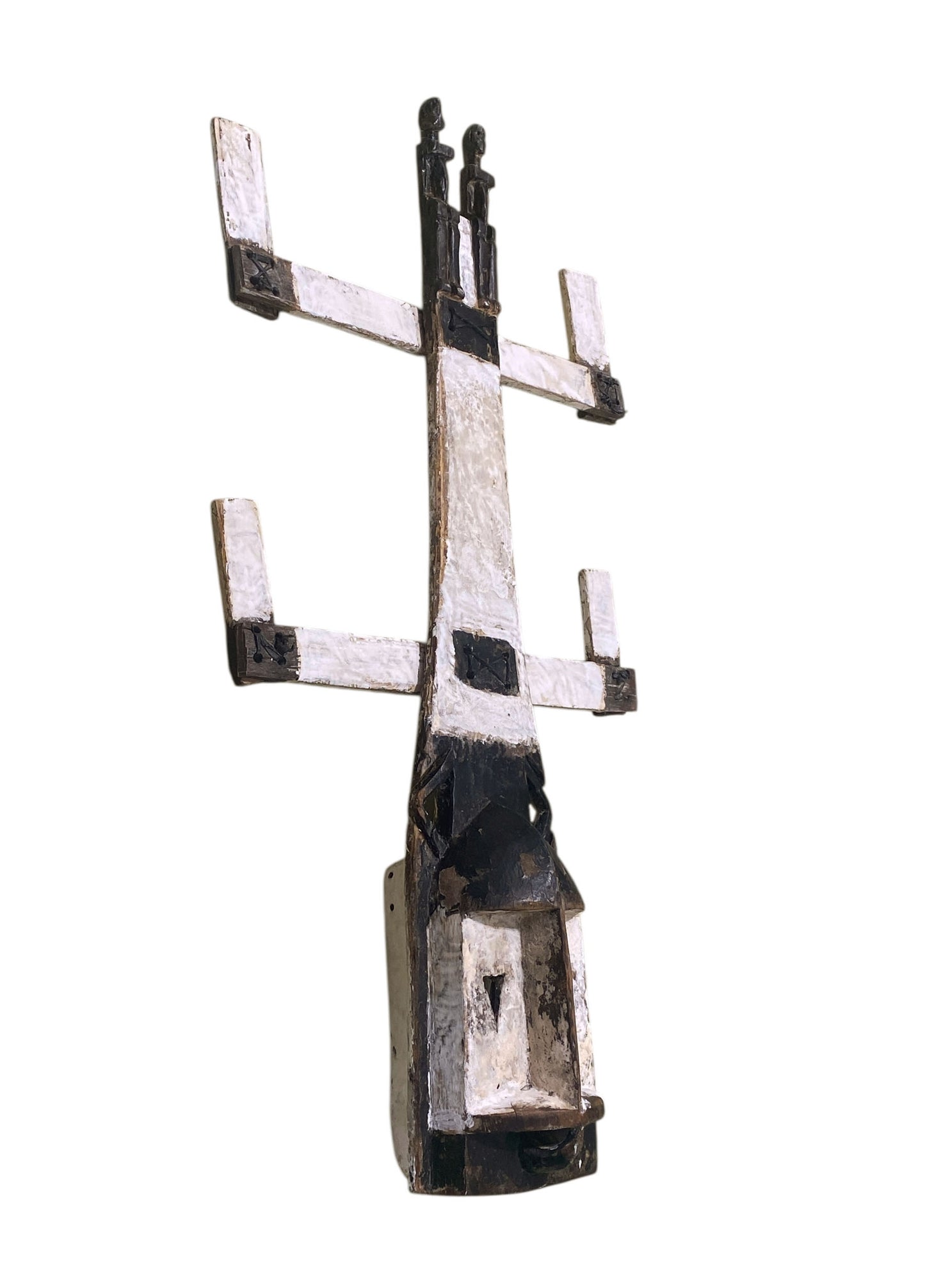 #1153 LG 20th C Kanaga Initiation Mask  Dogon Mali West africa 39" H