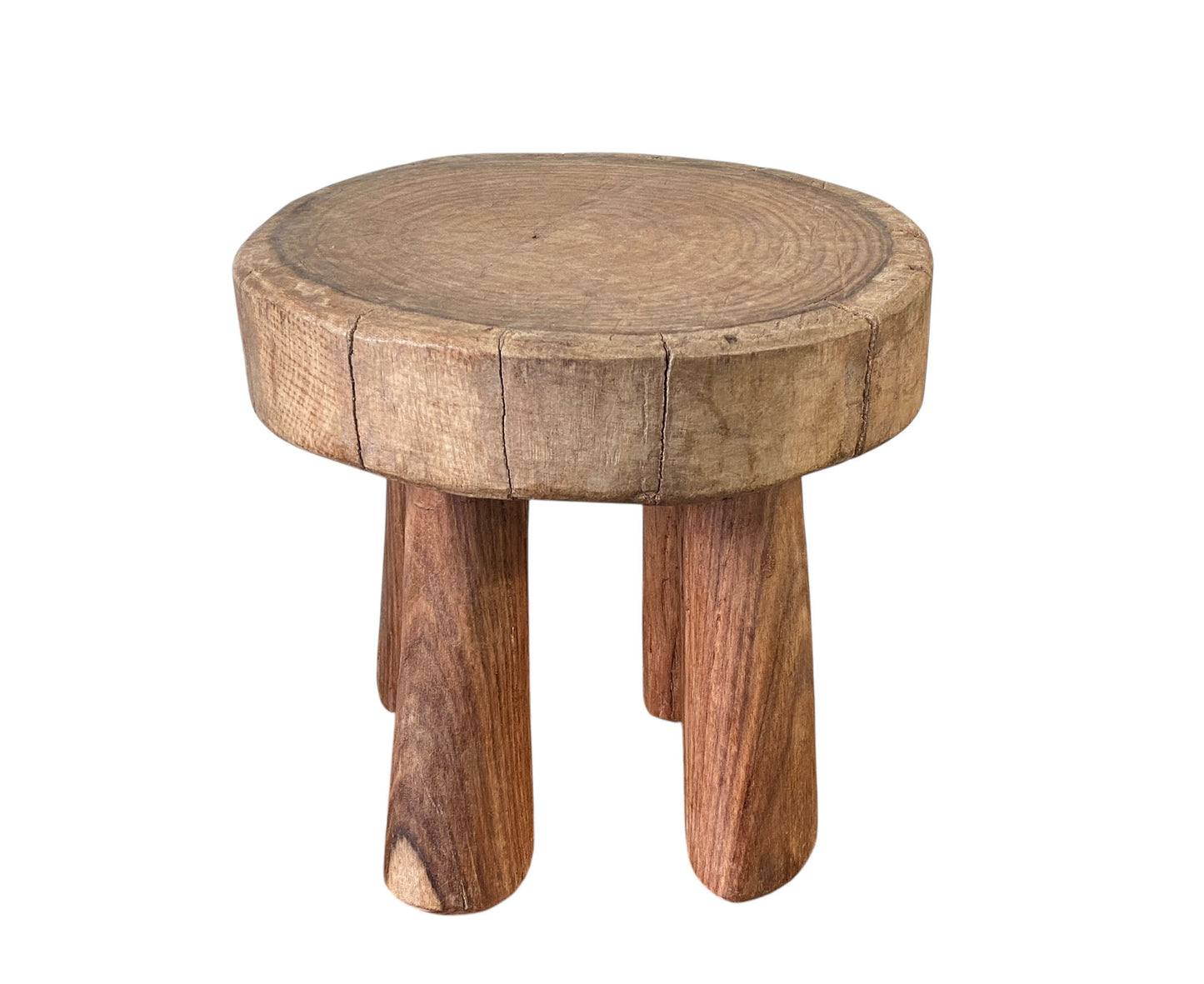 #7278 African Vintage Carved Wood Milk Stool Hehe Gogo People Tanzania 10.5" H