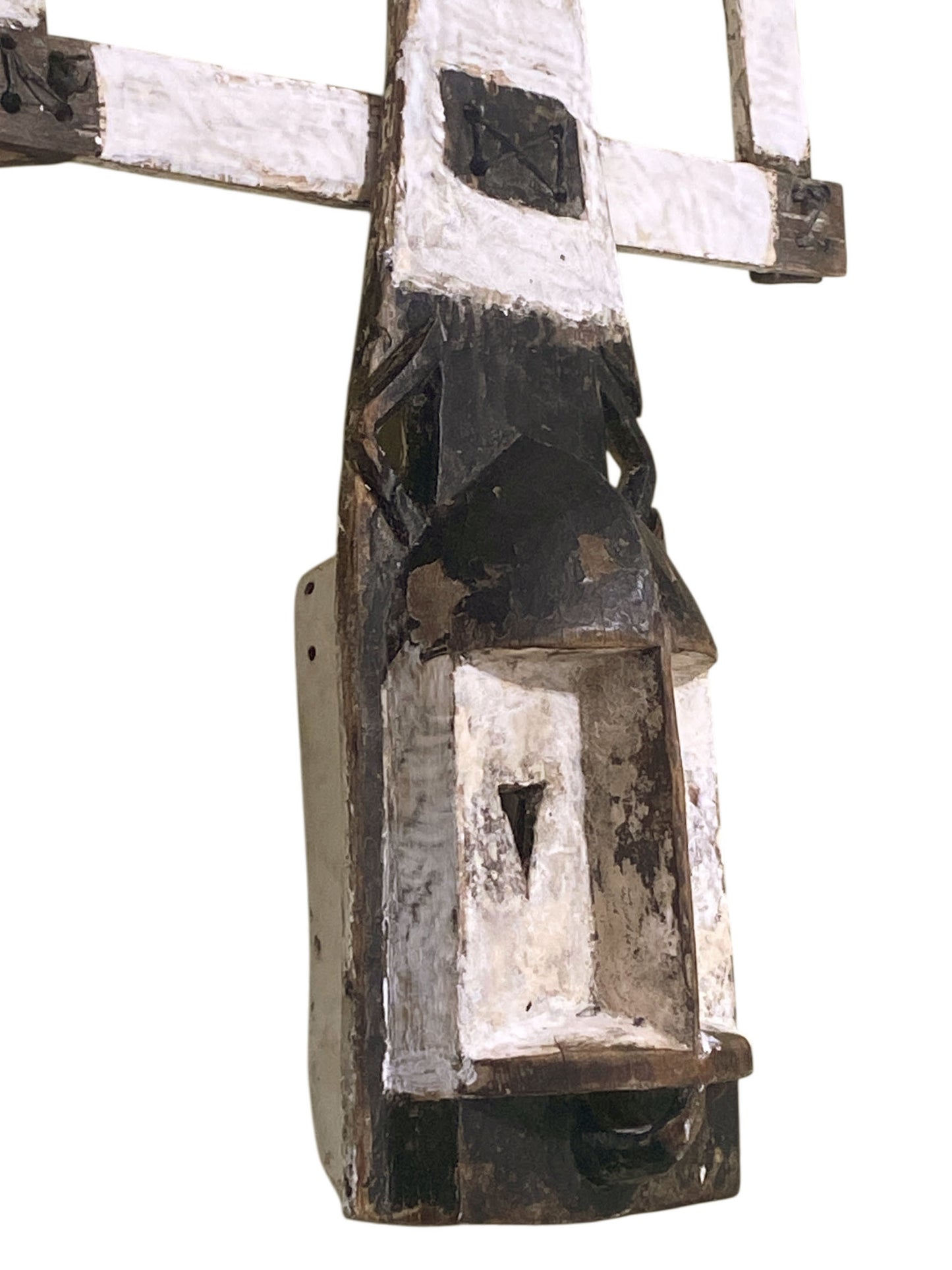 #1153 LG 20th C Kanaga Initiation Mask  Dogon Mali West africa 39" H