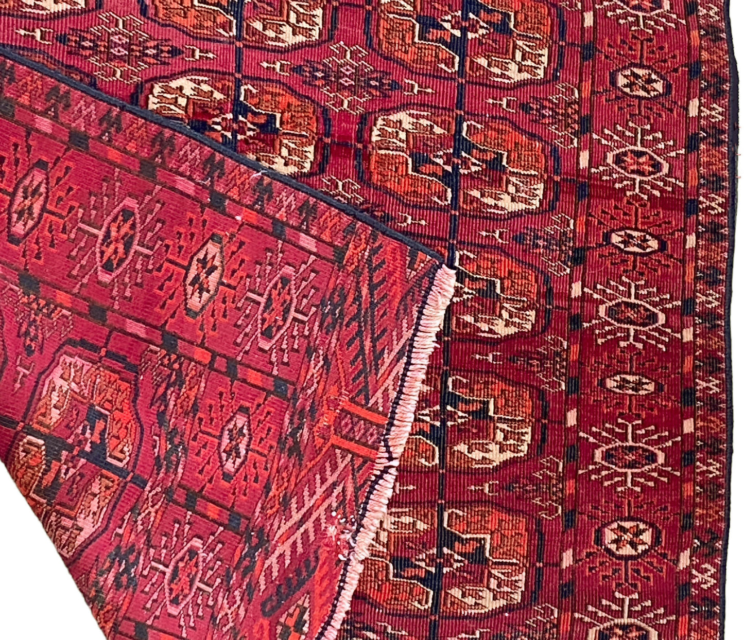 #5853 Antique circa 1900 Fine Tribal Turkmen Tekke  Wool Rug 62"