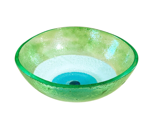 #3784 Middle Eastern Green  Glass Bowl with Eye