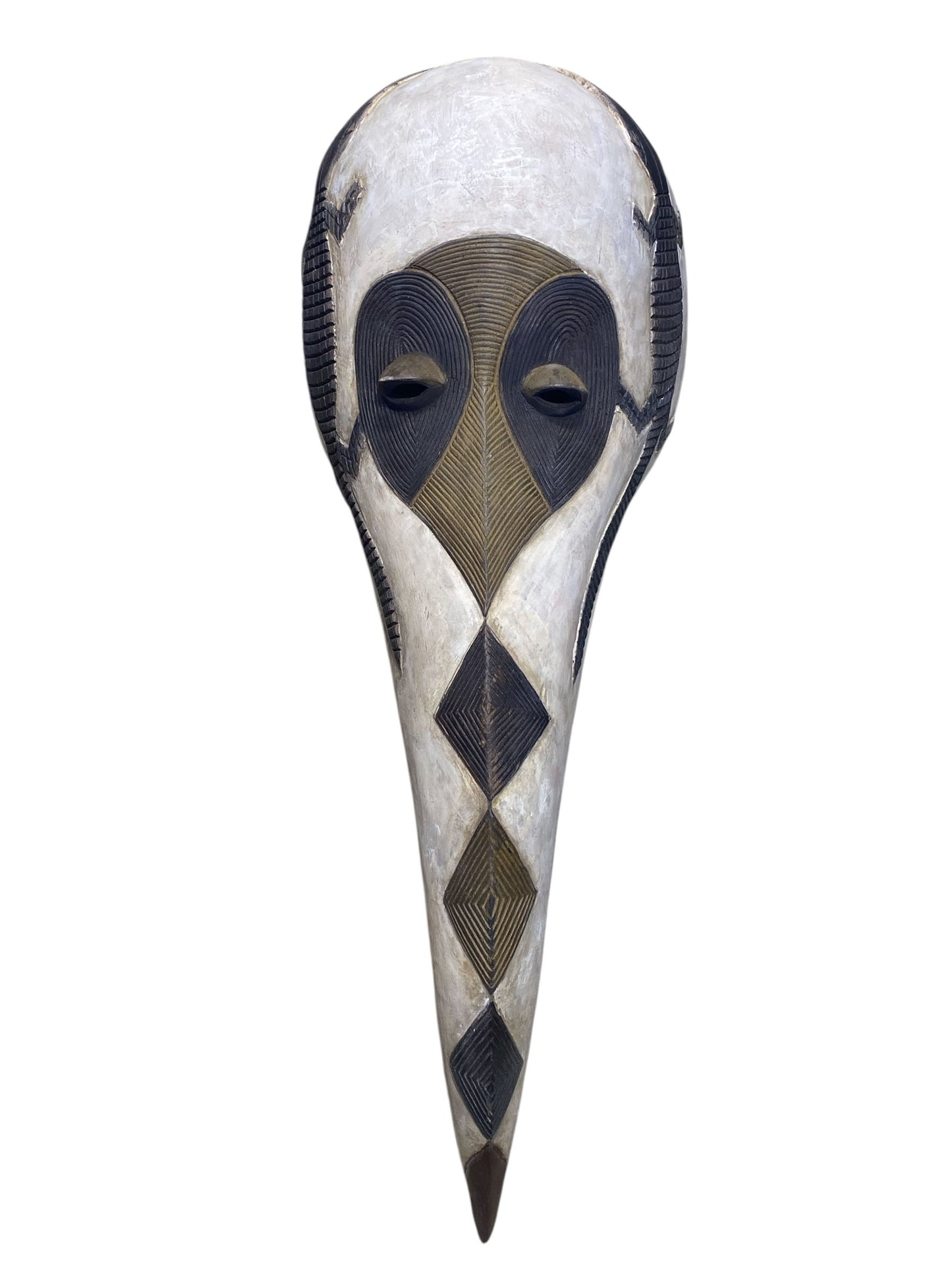 #1113 Large African  Dan Bird Mask Liberia 41" H