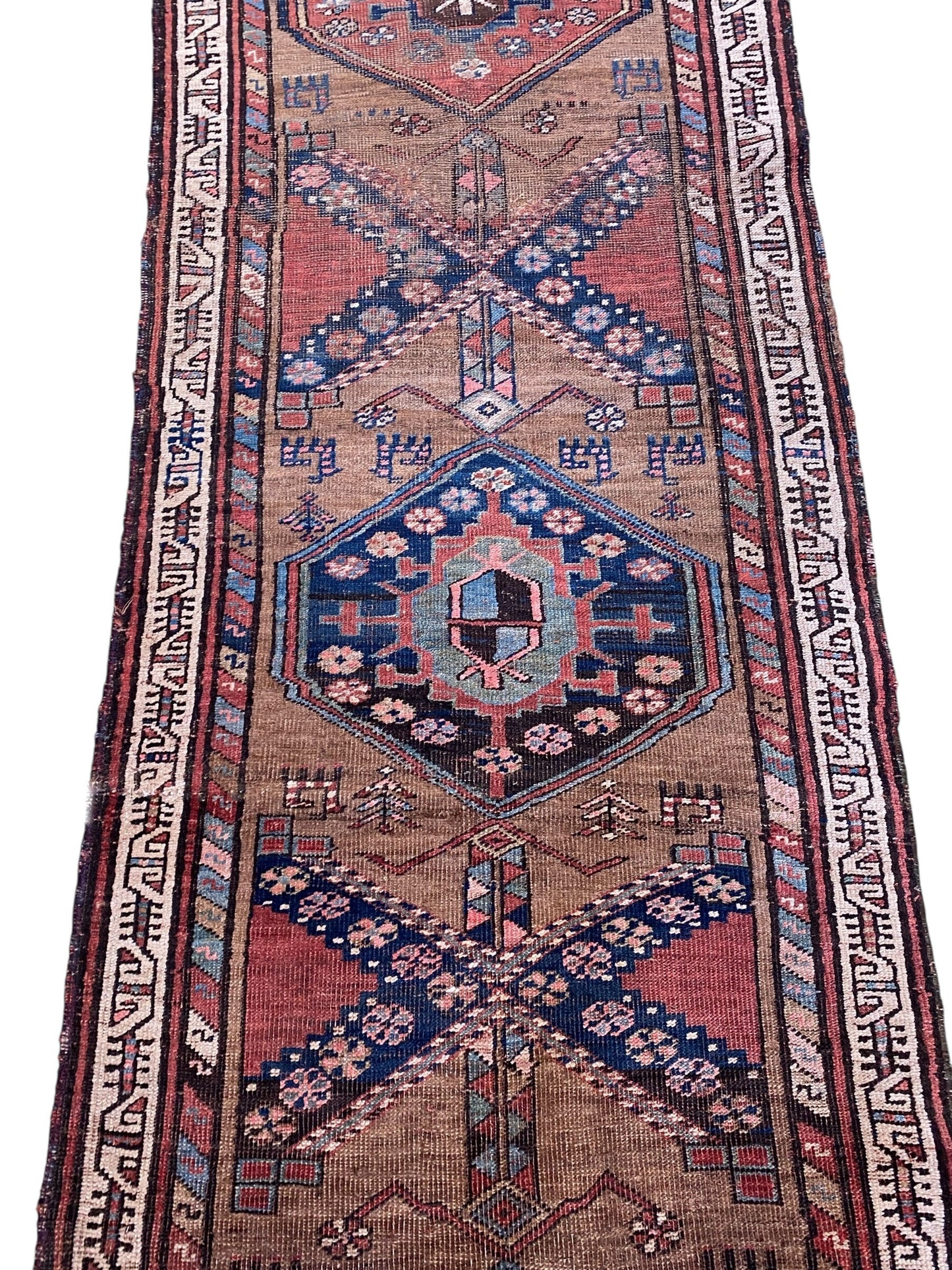 #520 Vintage Tribal  Kurdish Runner Rug | 3'x 11 ft |