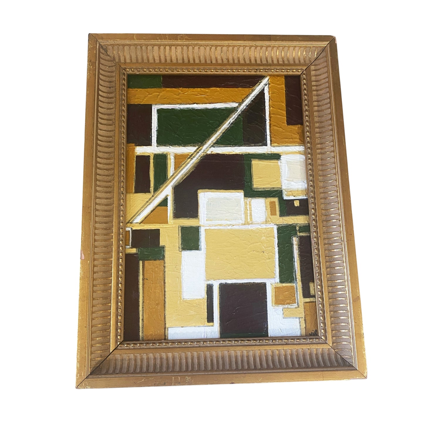 #80 Acrylic on  Wood  Abstract "Les Fenêtres" Yjr Framed