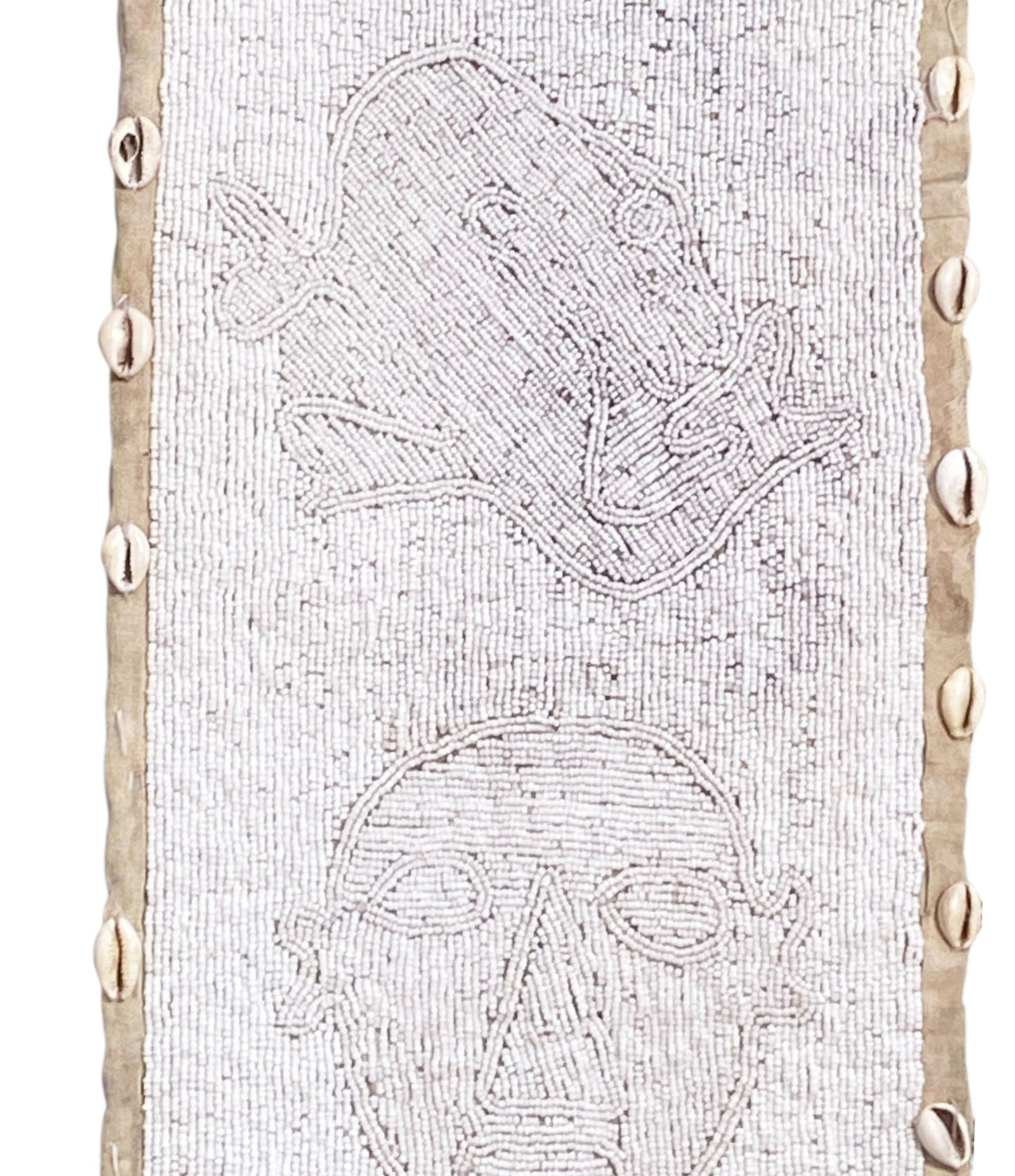 #5592 Vintage  African Yoruba Tribe Beaded King Belt Sash 65" H Wall Hanging