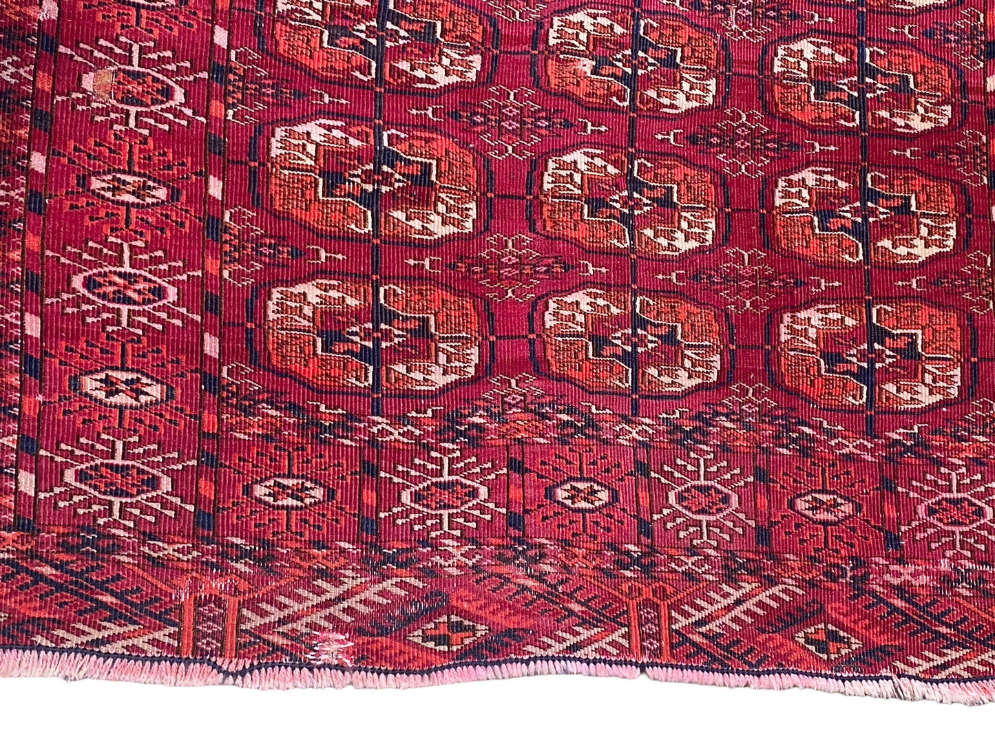 #5853 Antique circa 1900 Fine Tribal Turkmen Tekke  Wool Rug 62"