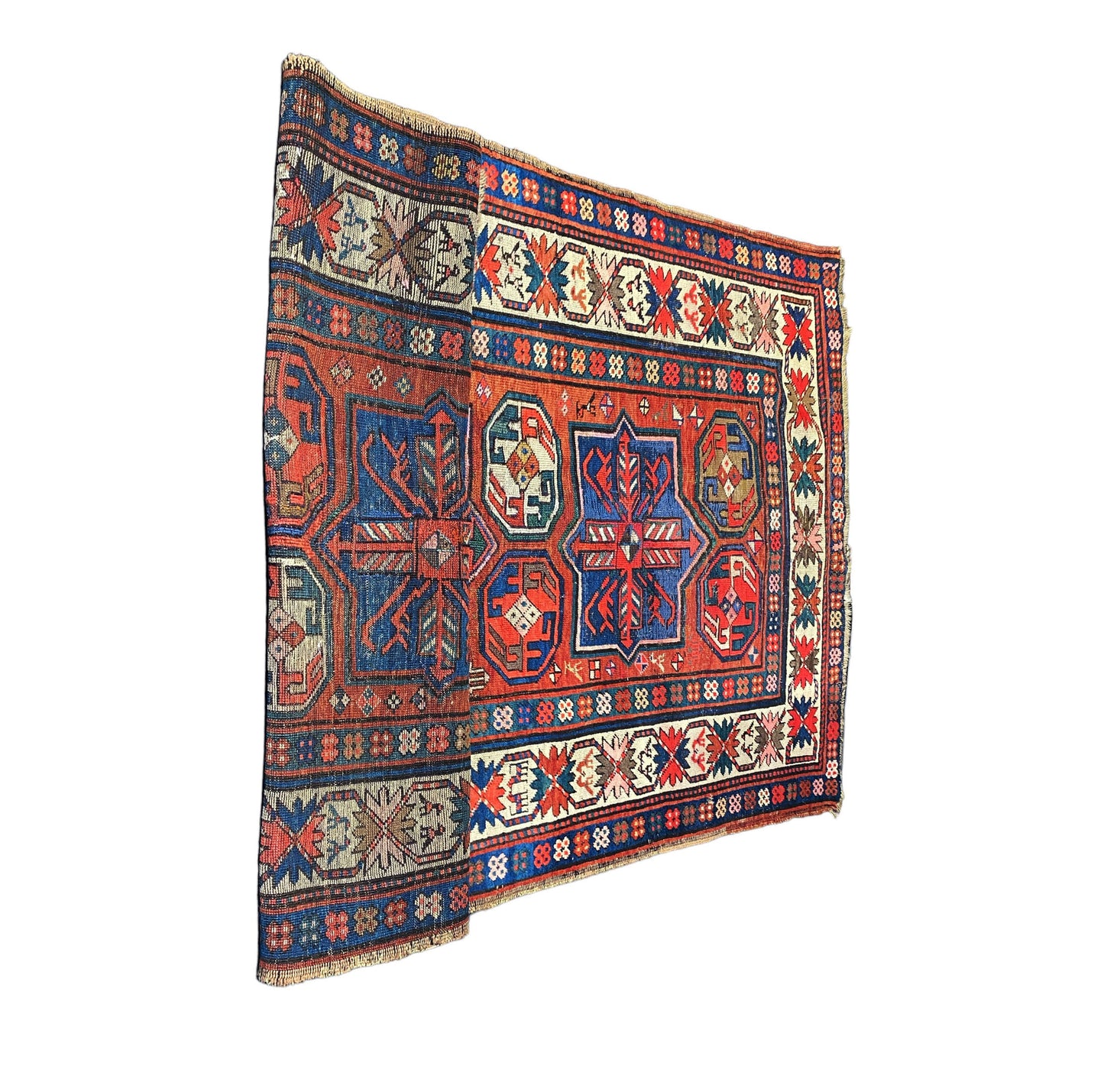 #883  19th  Tribal Caucasian Handknotted wool Kazak/casak Rug