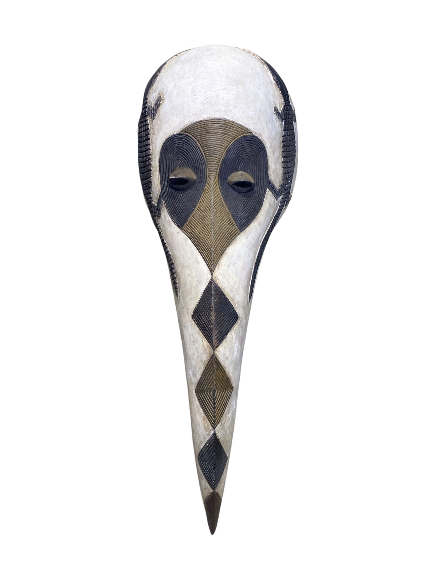 #1113 Large African  Dan Bird Mask Liberia 41" H