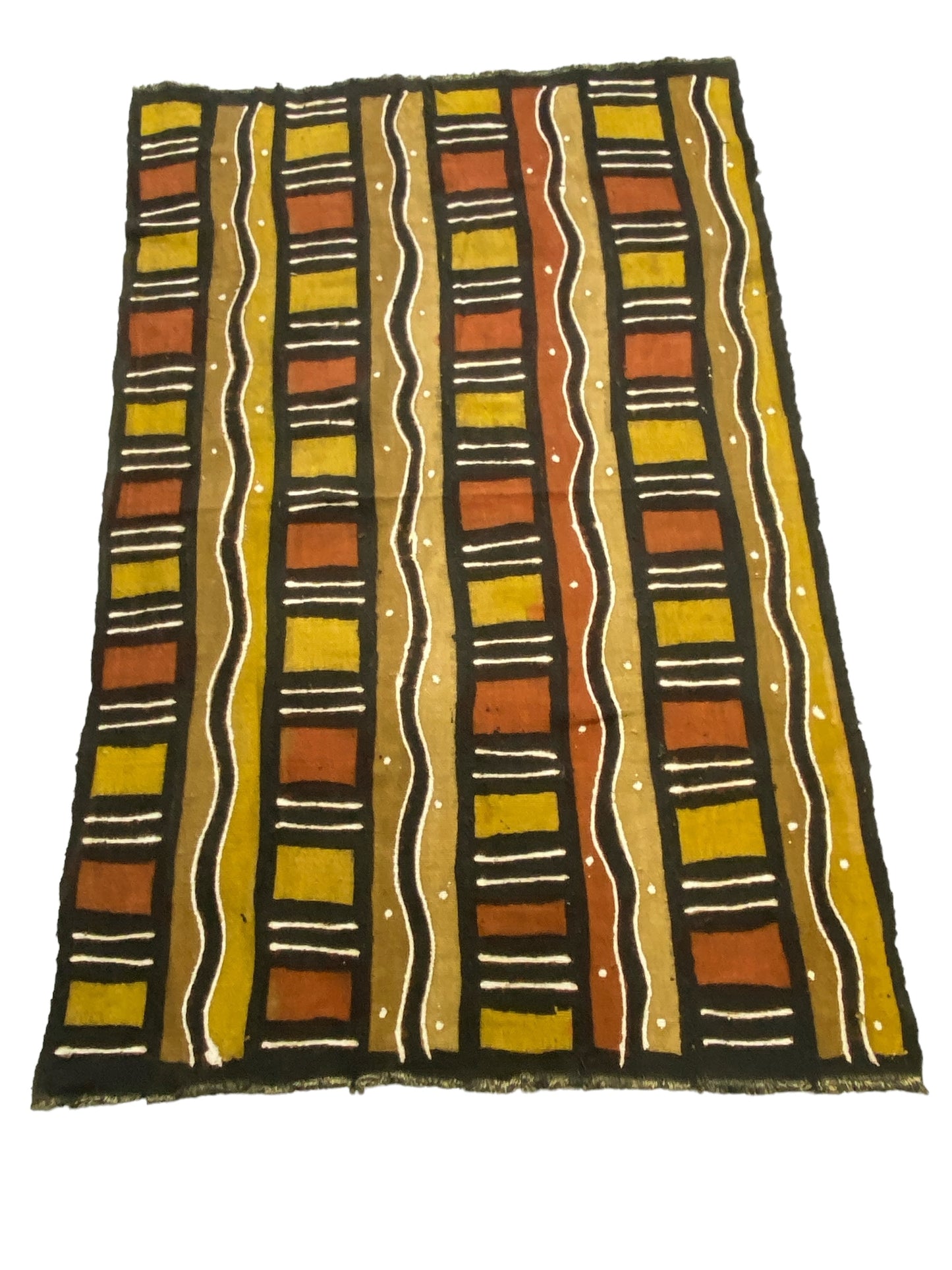 #6055  African Bogolan Mud Cloth Textile 64" H by 42" W