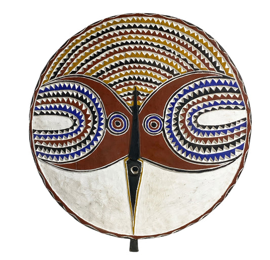 #3594 Lg African Baule Tribe Moon Mask Ivory Coast 33.75" H by 31" W