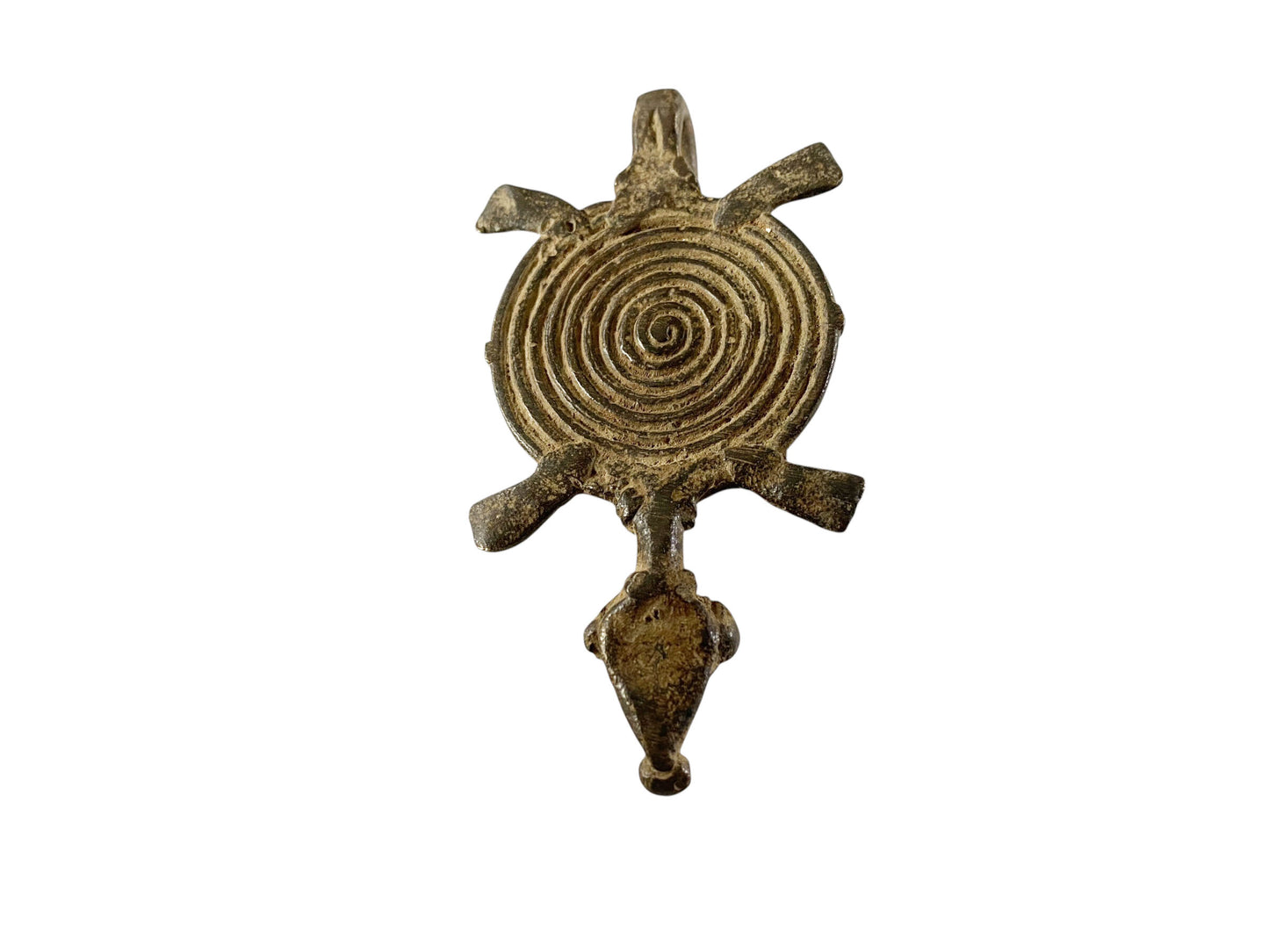 #1183 Gan Bronze Gold Weight/Amulet Pendant of a Turtle  Burkina Faso Africa 3.75" H
