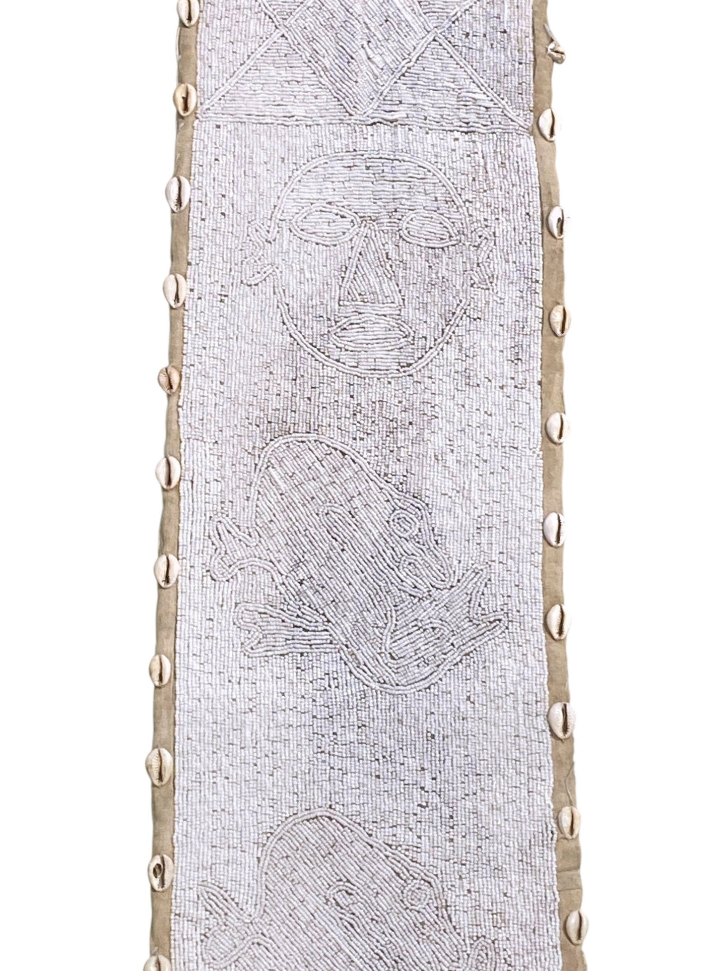 #5592 Vintage  African Yoruba Tribe Beaded King Belt Sash 65" H Wall Hanging