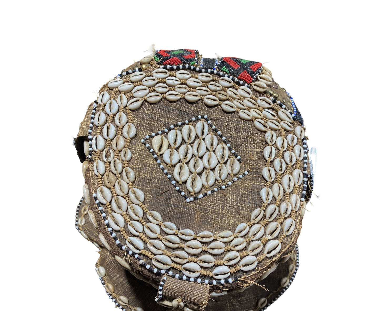 #682 Vintage Large African Tribal Kuba Royal Head Mask Congo
