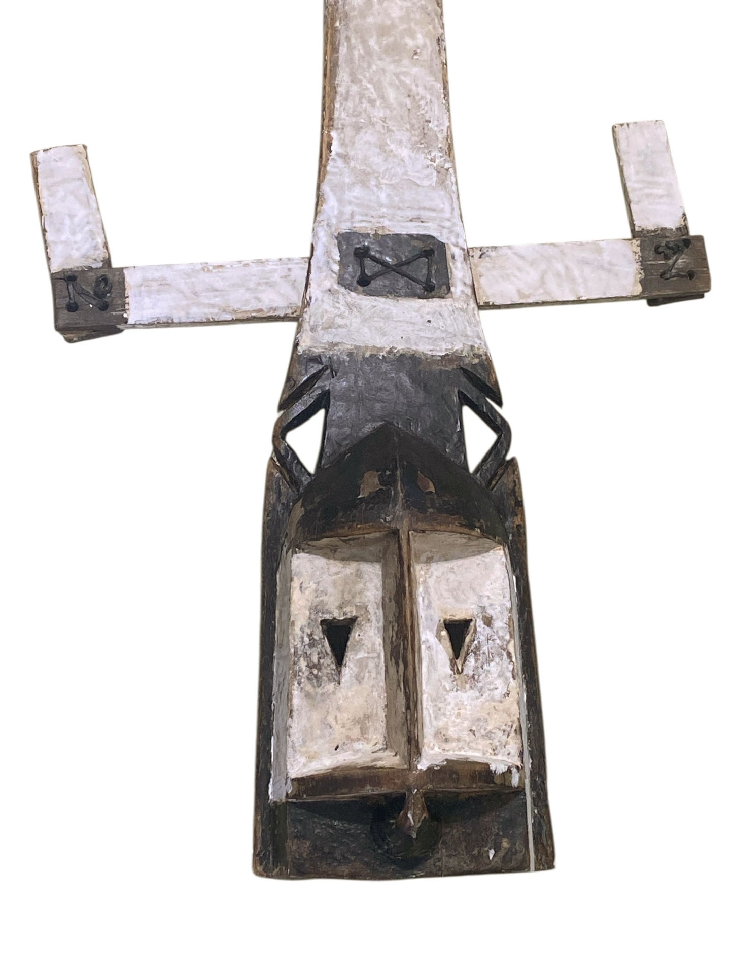 #1153 LG 20th C Kanaga Initiation Mask  Dogon Mali West africa 39" H