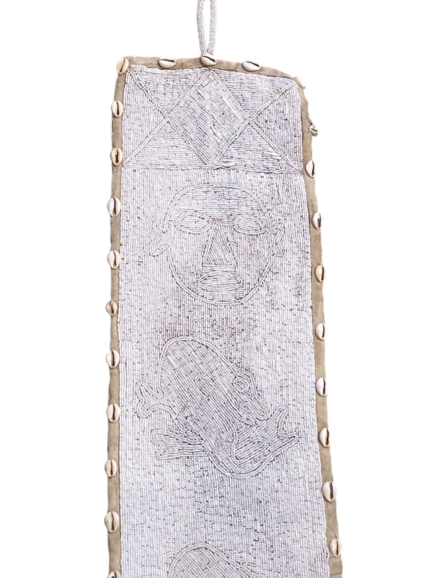 #5592 Vintage  African Yoruba Tribe Beaded King Belt Sash 65" H Wall Hanging