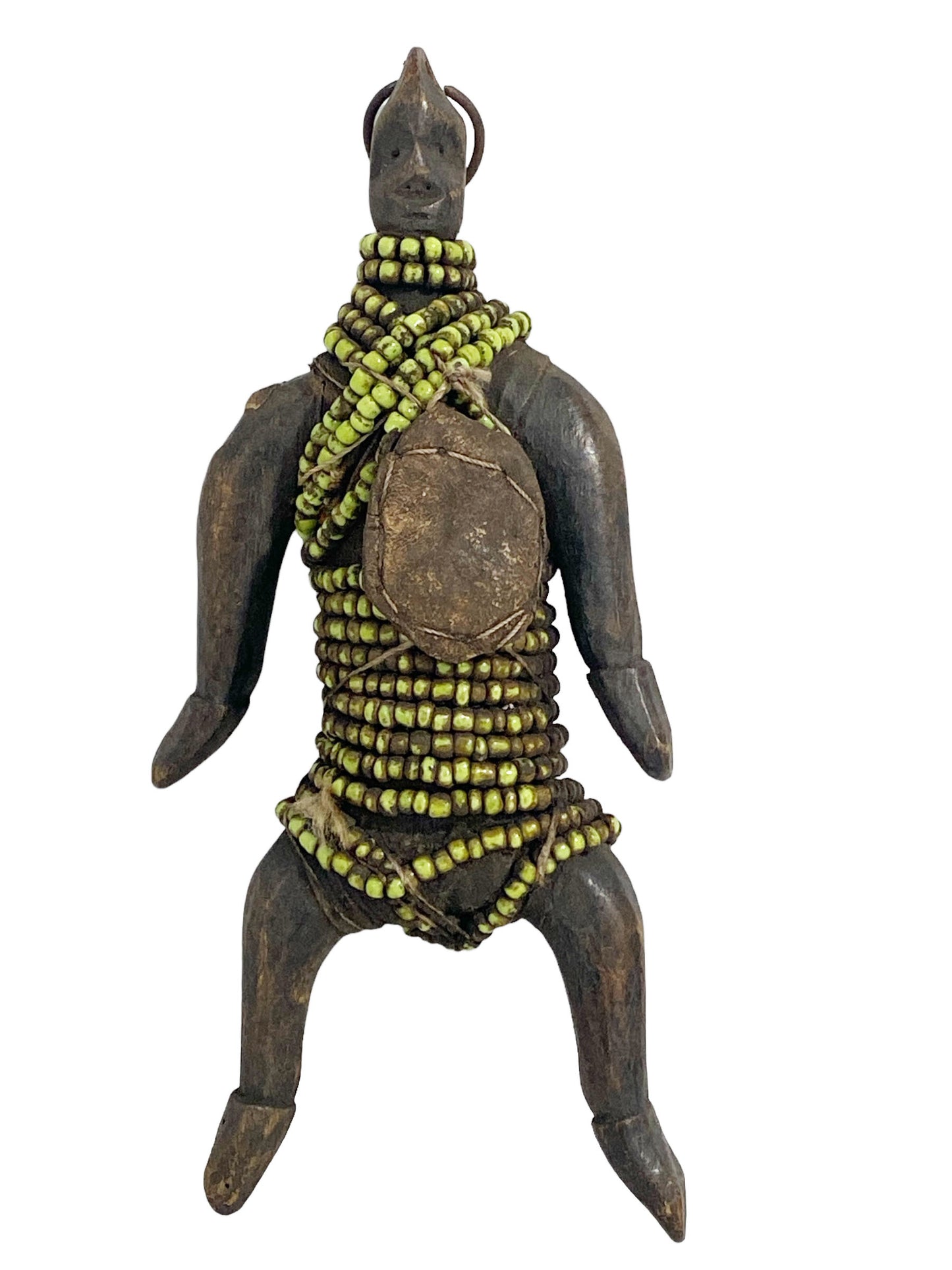 #7167  African Fali Fertility Beaded Doll Phallic Cameroon 8.5" H