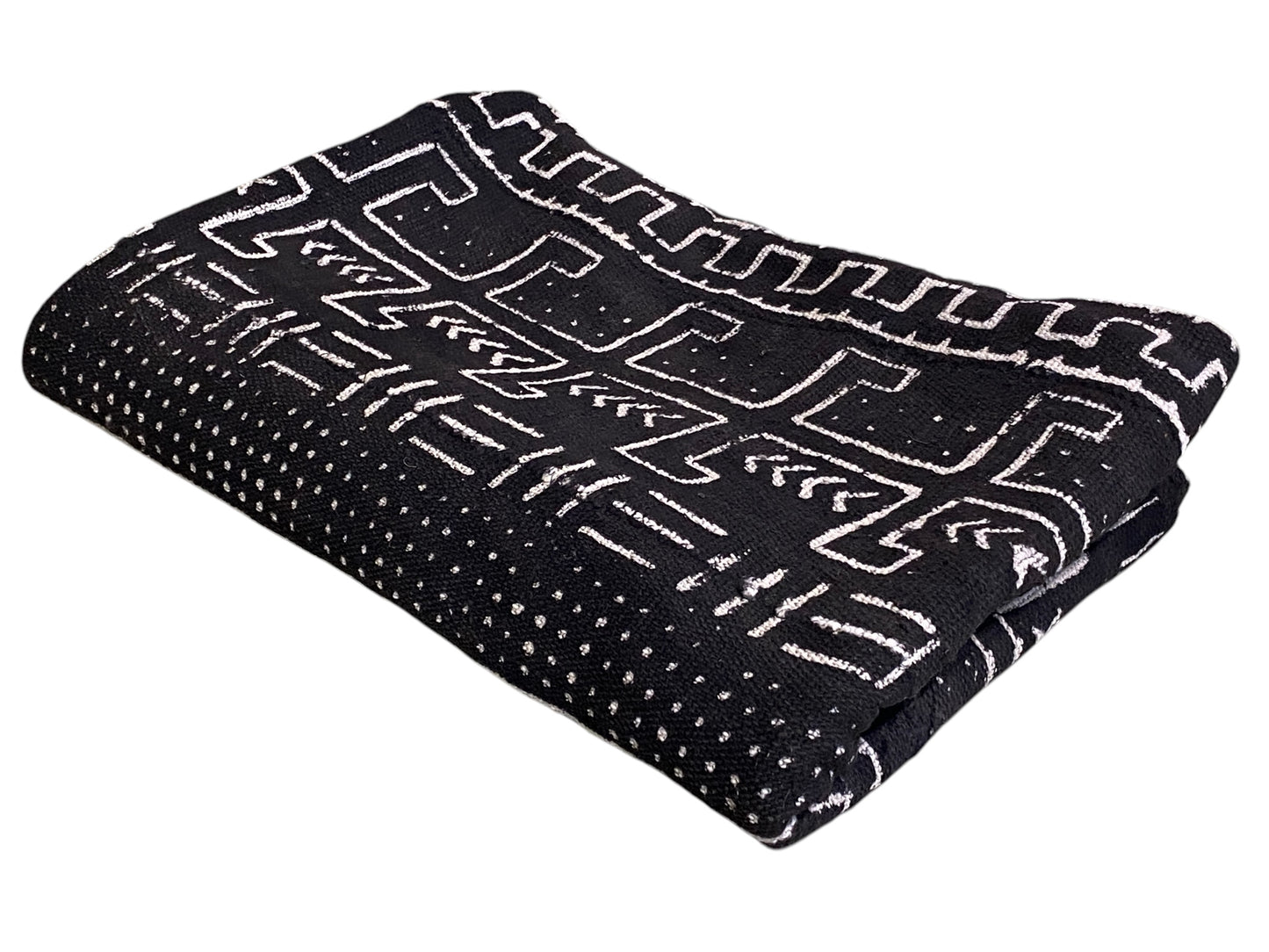 # 7312 African Black and White Mud Cloth Textile Mali 41" by 61"