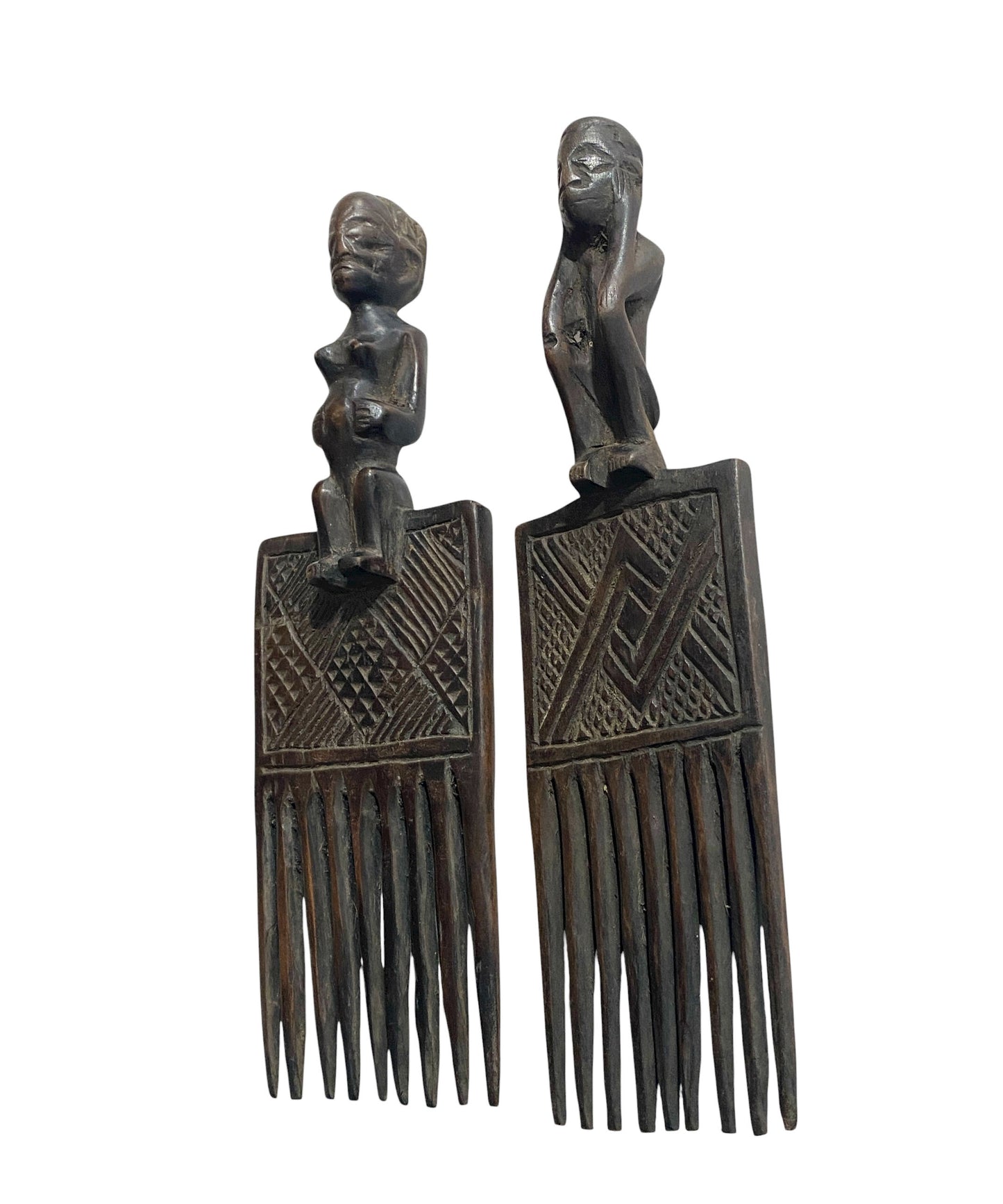 #1121 Hemba Wedding Combs w/ Couple Figures Congo S/2
