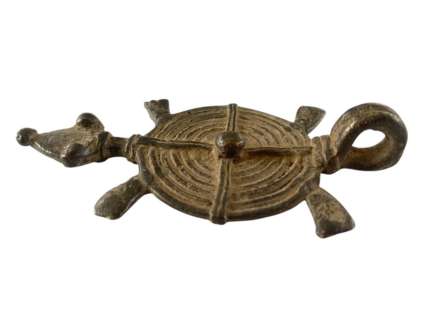#1183 Gan Bronze Gold Weight/Amulet Pendant of a Turtle  Burkina Faso Africa 3.75" H