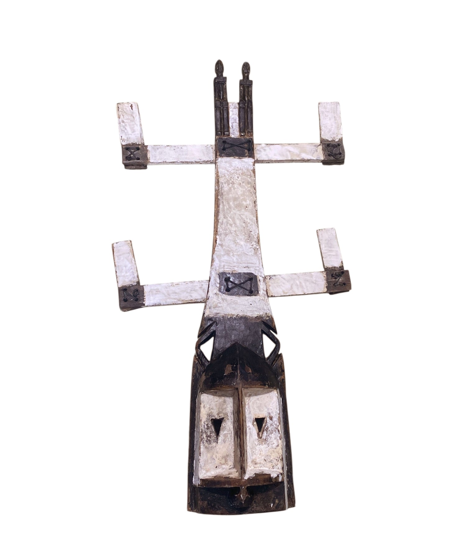 #1153 LG 20th C Kanaga Initiation Mask  Dogon Mali West africa 39" H