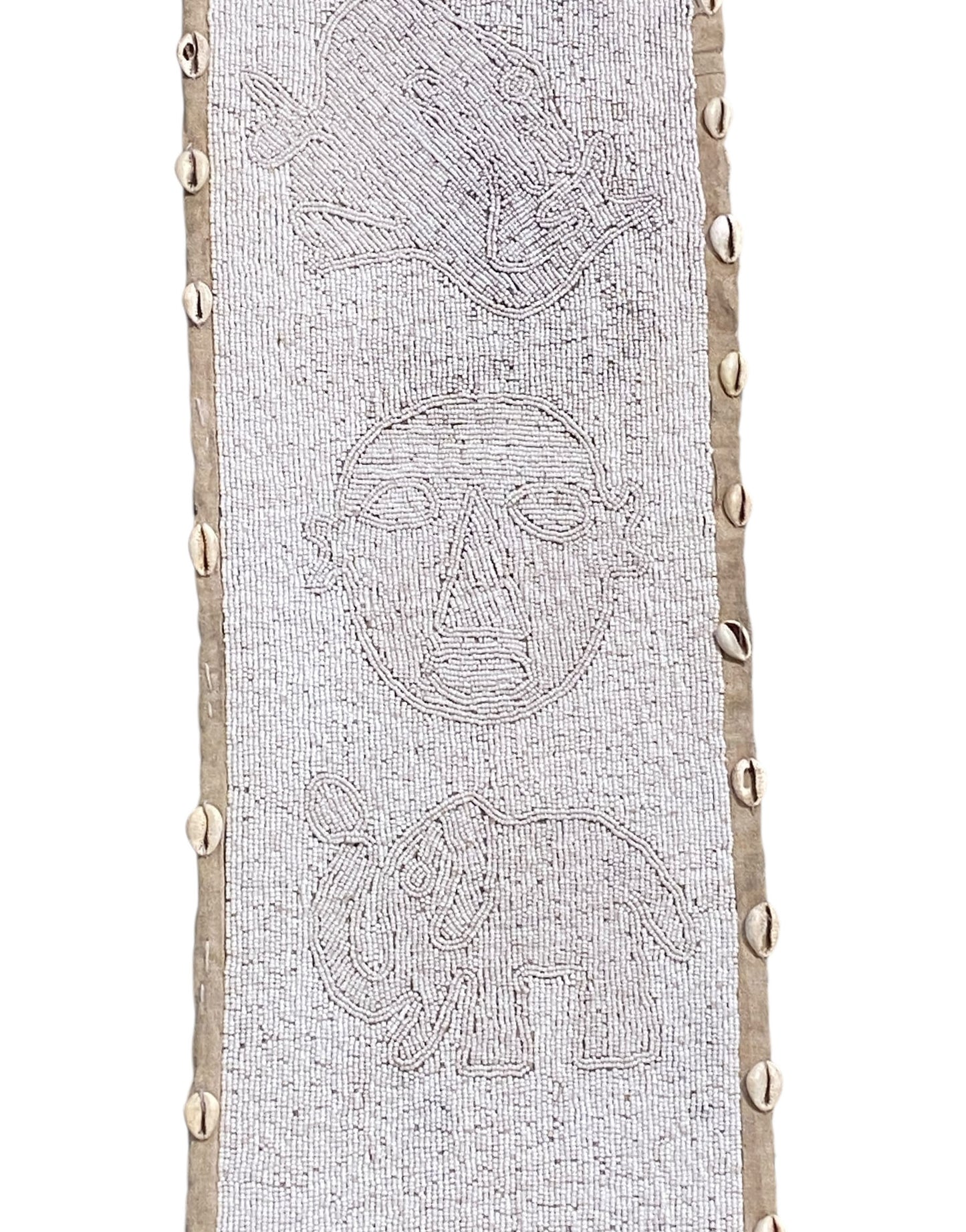 #5592 Vintage  African Yoruba Tribe Beaded King Belt Sash 65" H Wall Hanging