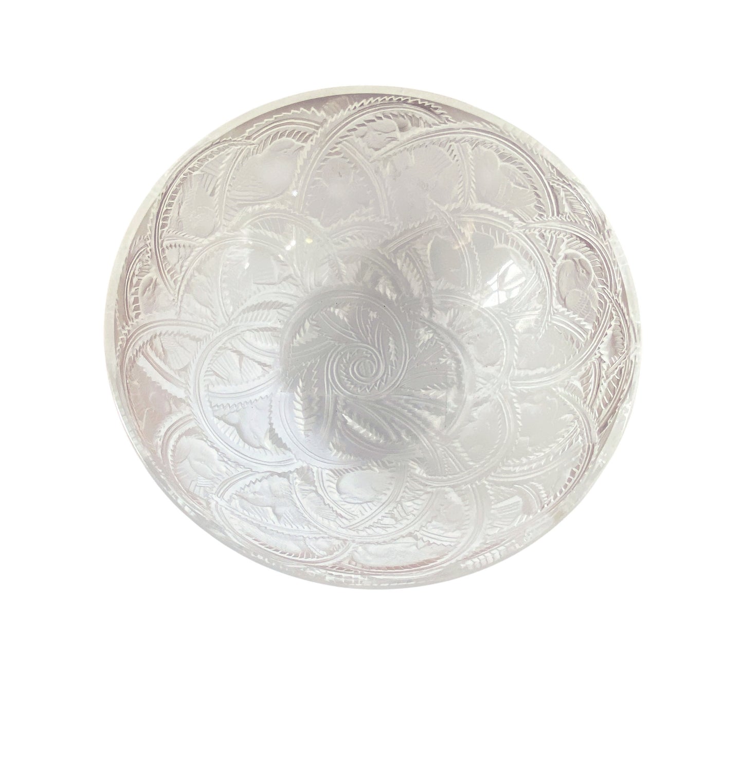 #465/30 Vintage Rene Lalique  Glass Bowl Pinsons/Chaffinches Pattern